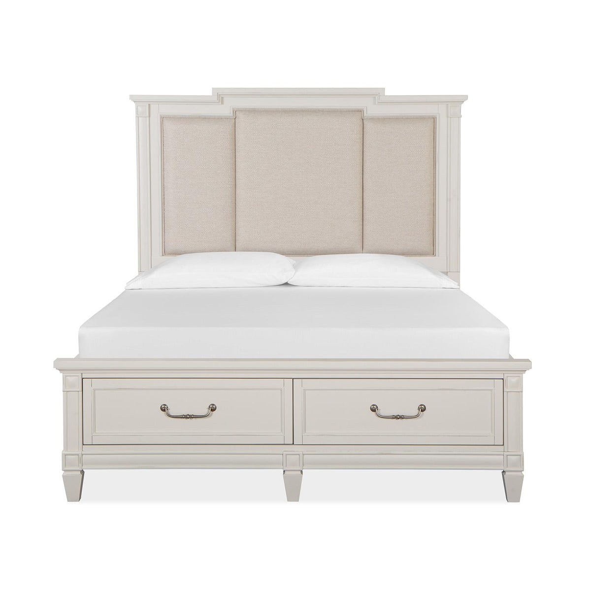 Magnussen Willowbrook B5324-55A Complete Queen Panel Storage Bed w/Upholstered Headboard IMAGE 3