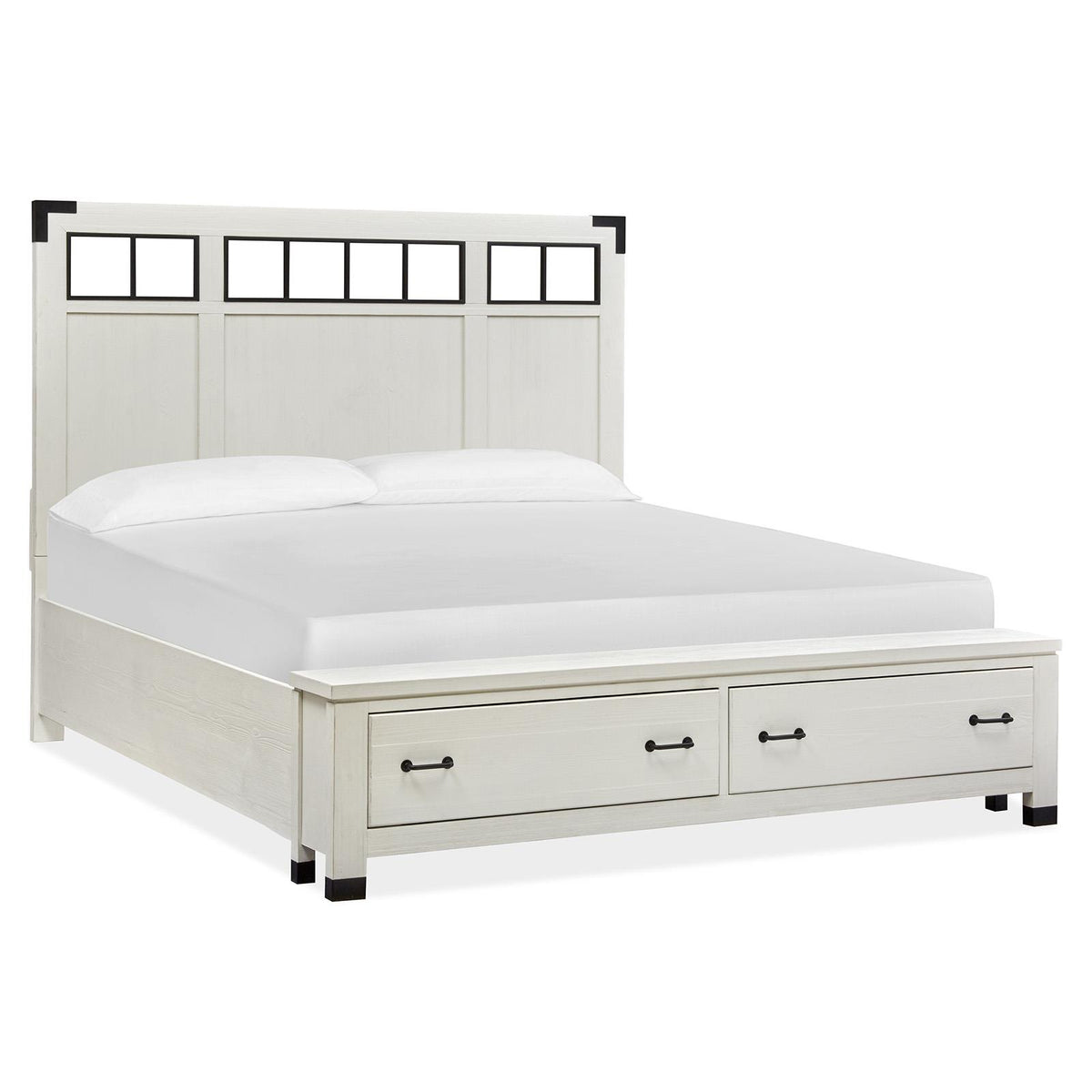 Magnussen Harper Springs B5321-78A California King Panel Storage Bed with Metal/Wood Headboard IMAGE 1
