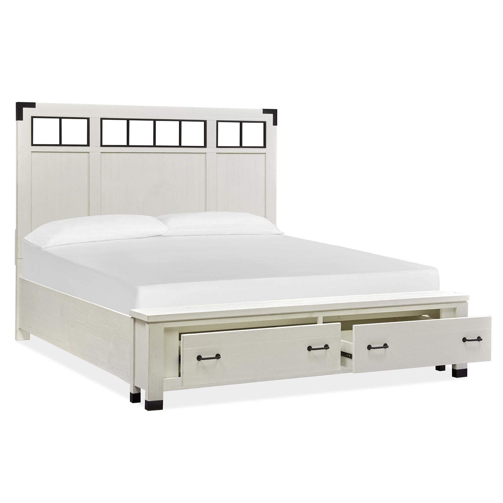 Magnussen Harper Springs B5321-68A King Panel Storage Bed with Metal/Wood Headboard IMAGE 2