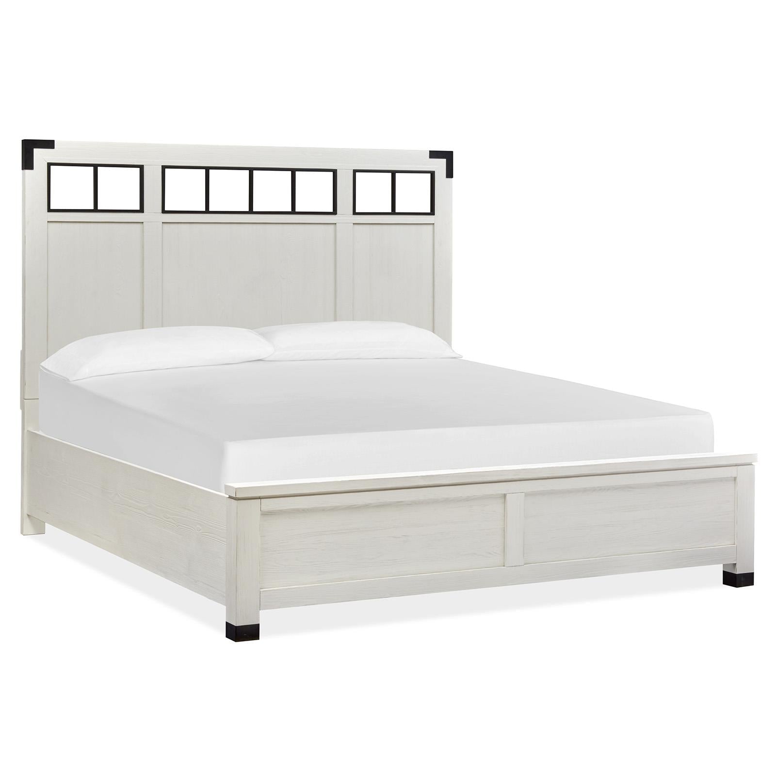 Magnussen Harper Springs B5321-58 Queen Panel Bed with Metal/Wood Headboard IMAGE 1