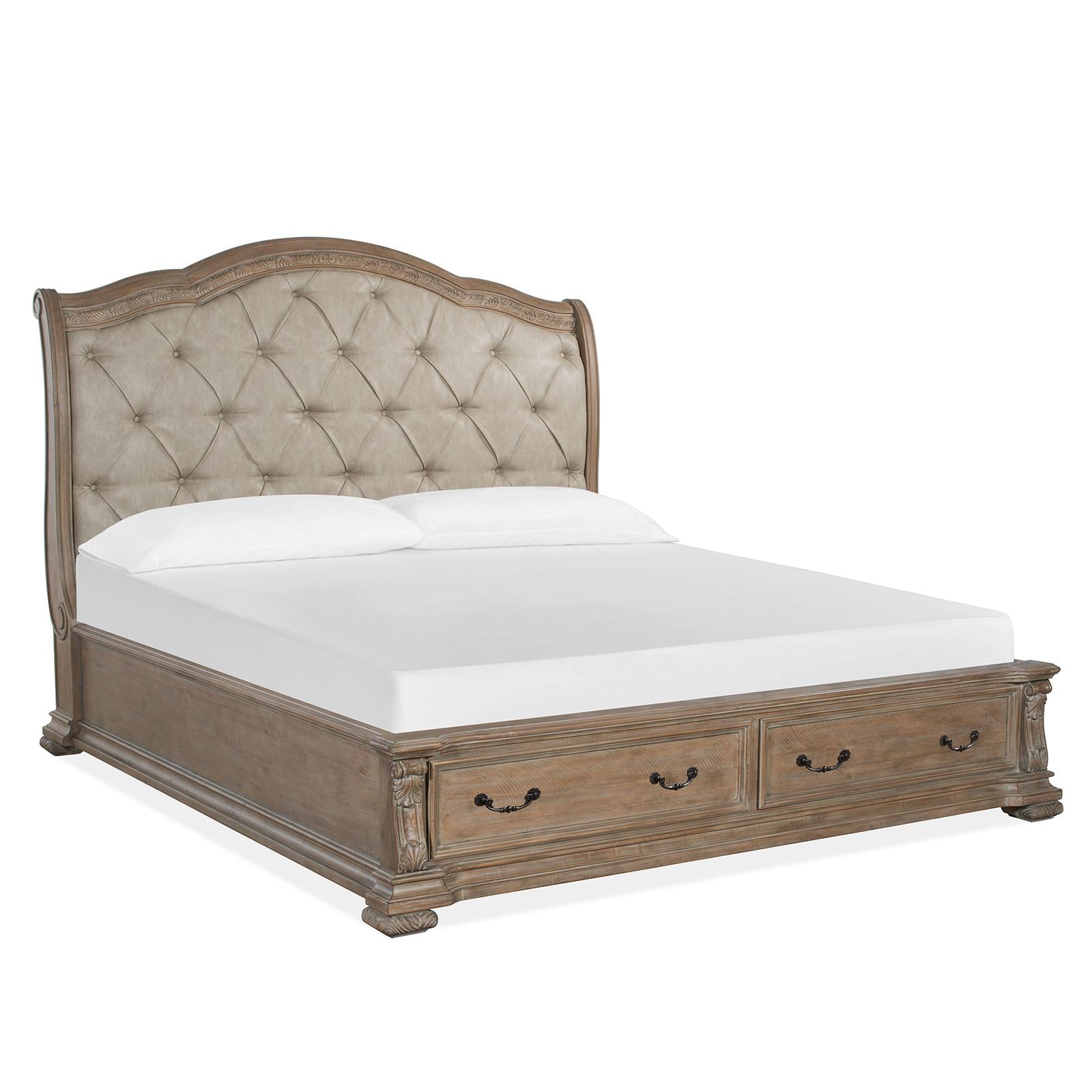 Magnussen Marisol B5132-72A Complete Cal.King Sleigh Storage Bed w/Upholstered HB IMAGE 1