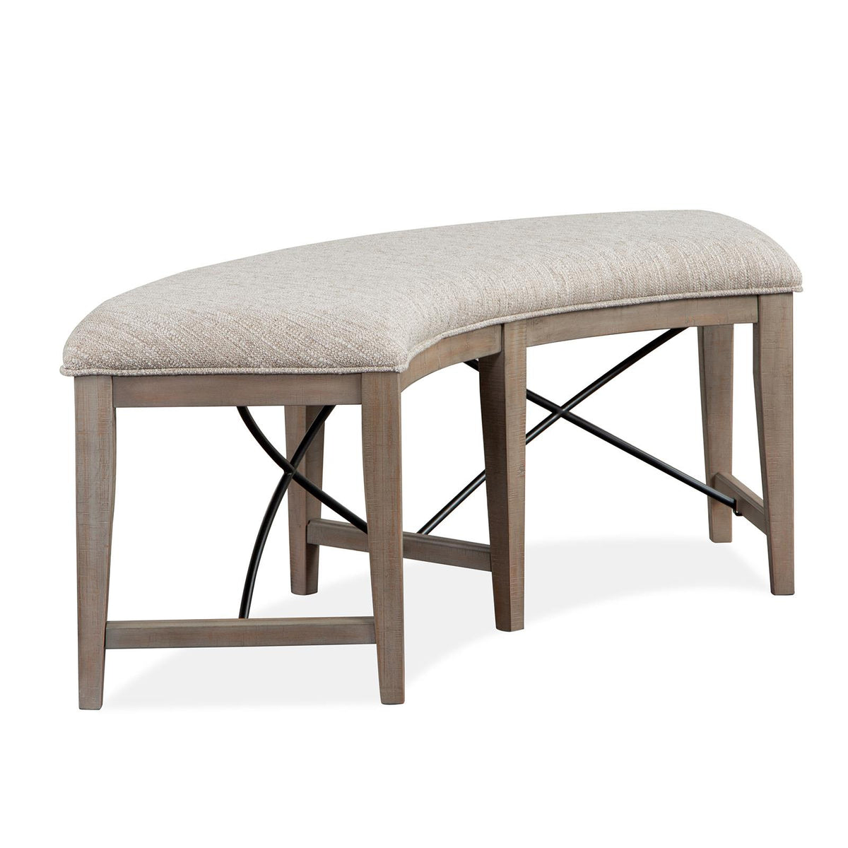 Magnussen Paxton Place D4805-67 Curved Bench with Upholstered Seat IMAGE 1