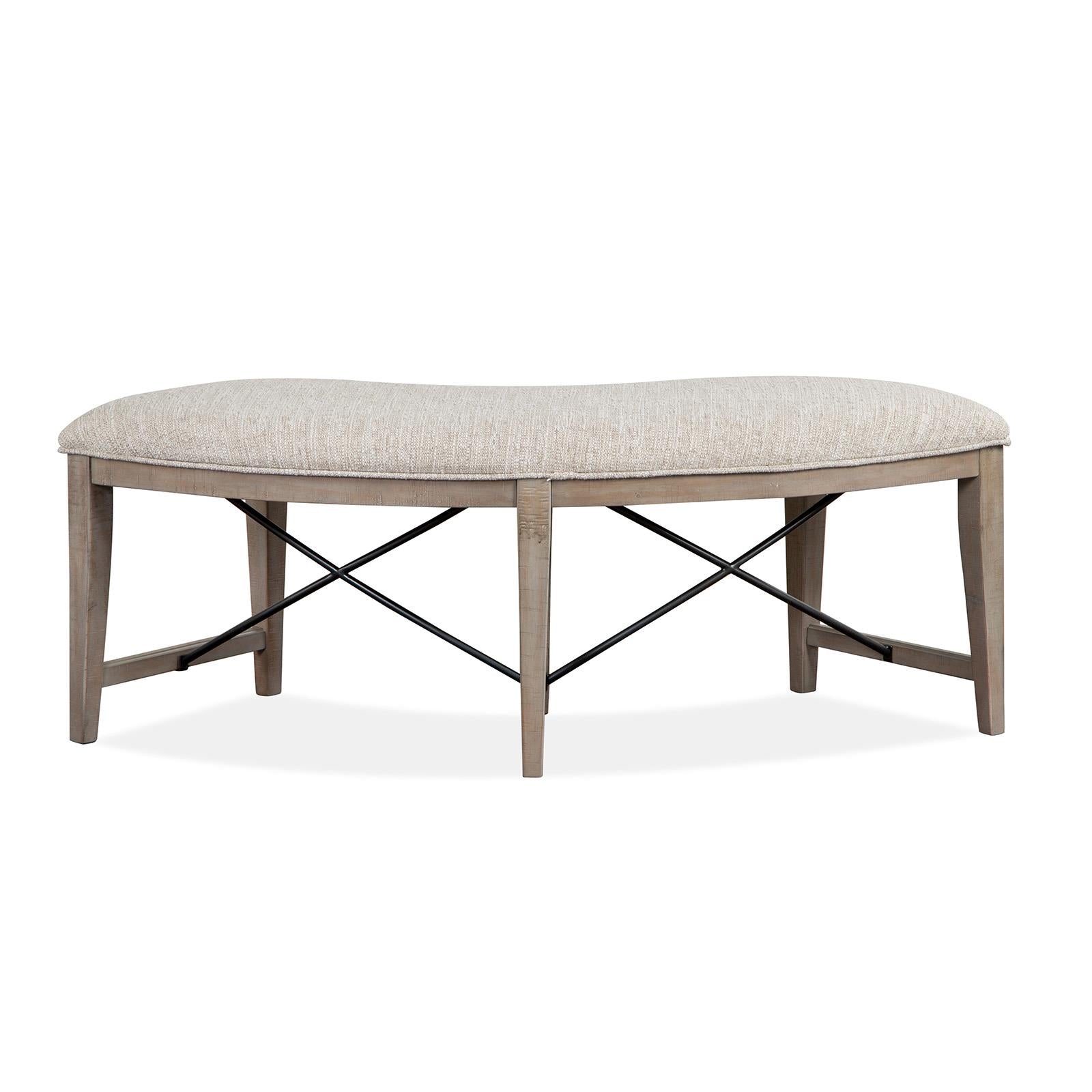 Magnussen Paxton Place D4805-67 Curved Bench with Upholstered Seat IMAGE 3