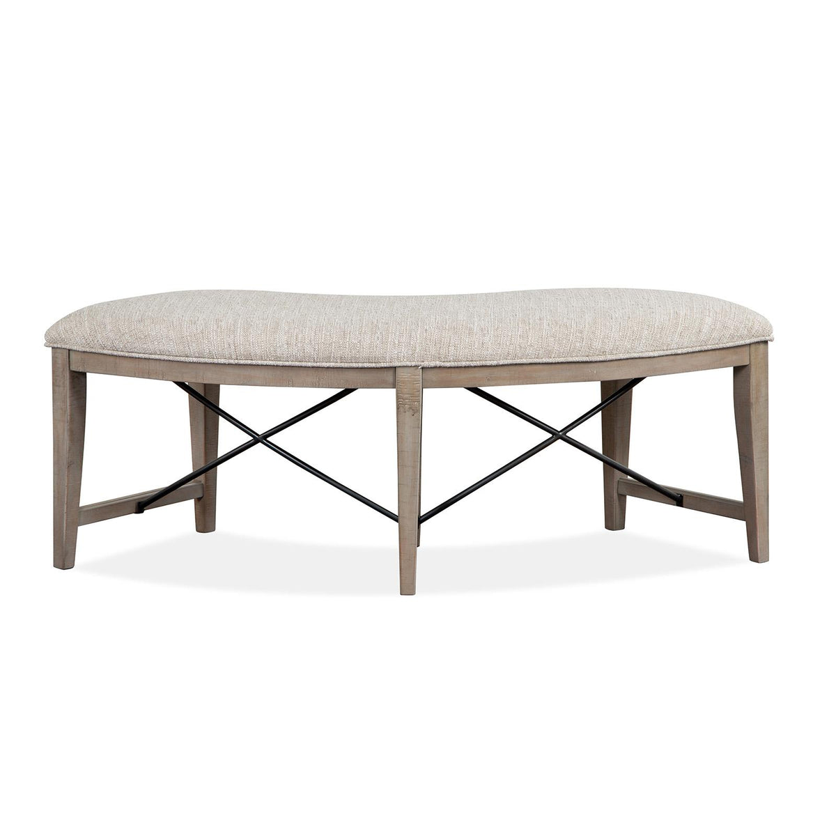 Magnussen Paxton Place D4805-67 Curved Bench with Upholstered Seat IMAGE 3
