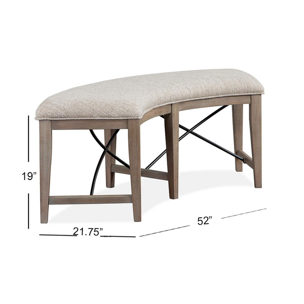 Magnussen Paxton Place D4805-67 Curved Bench with Upholstered Seat IMAGE 6