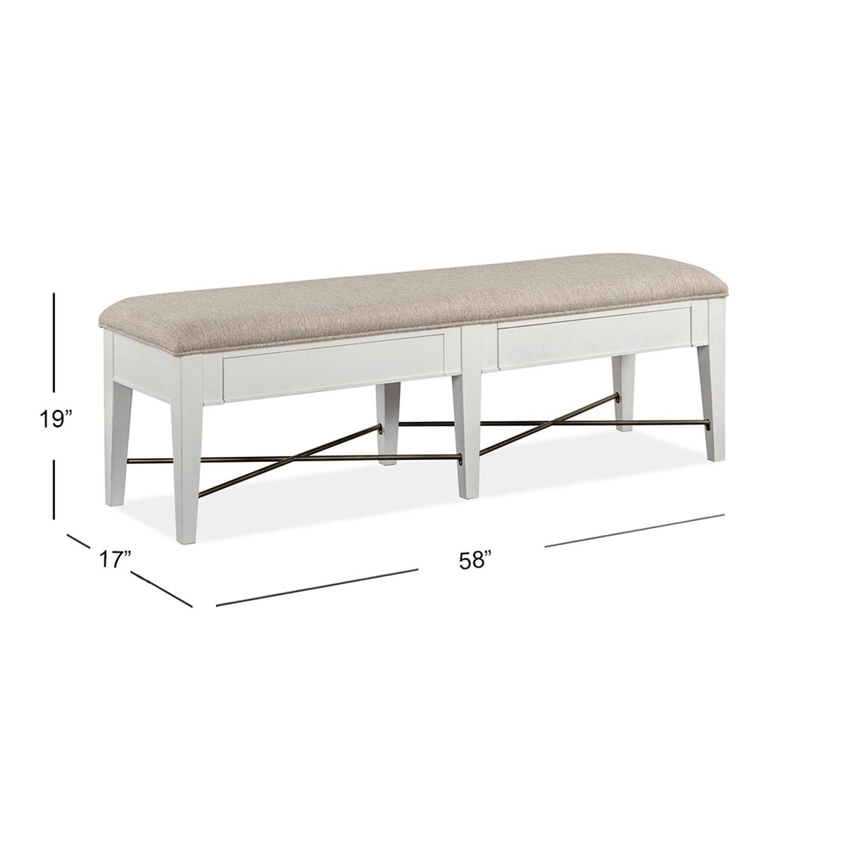 Magnussen Heron Cove D4400-68 Bench with Upholstered Seat IMAGE 4