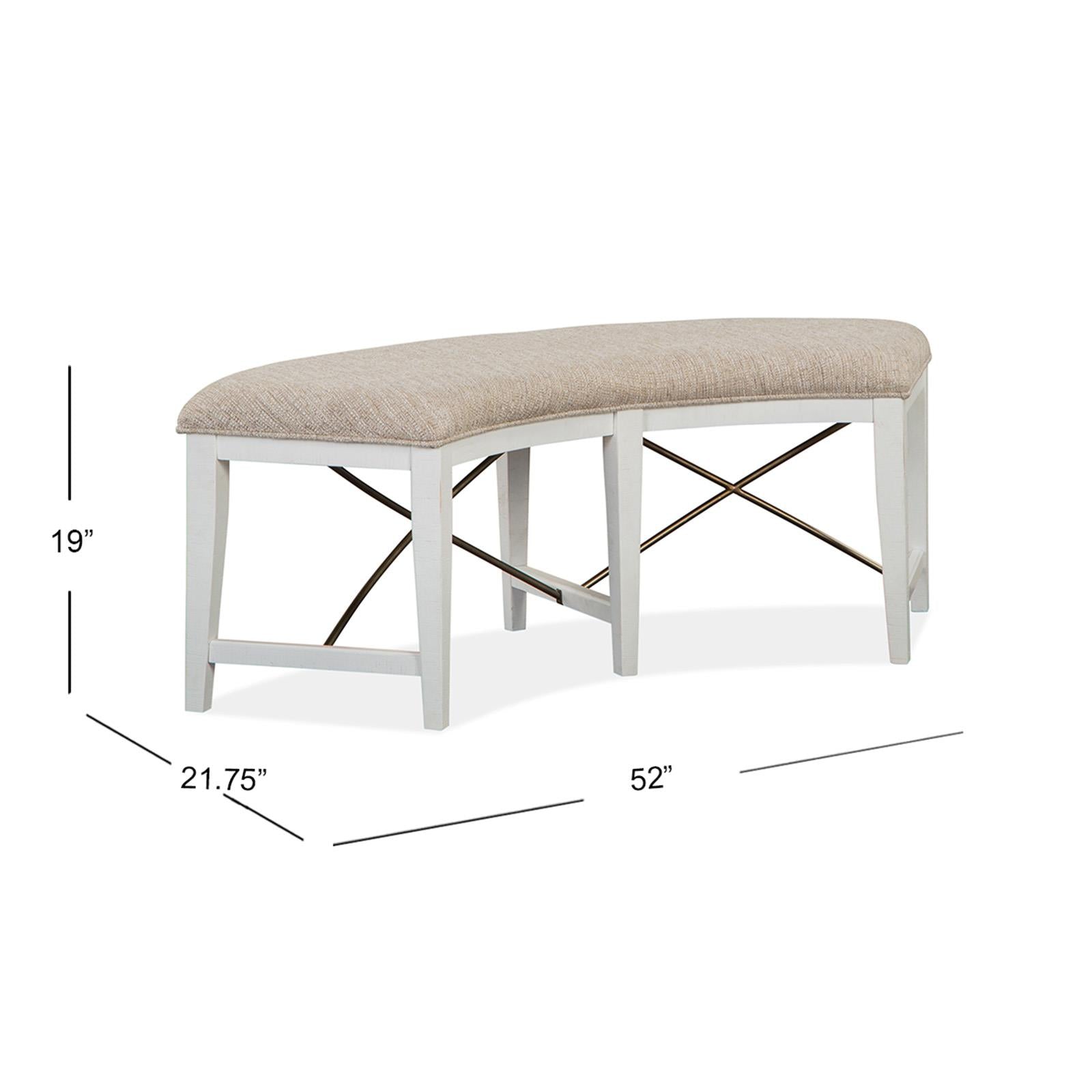Magnussen Heron Cove D4400-67 Curved Bench with Upholstered Seat IMAGE 4