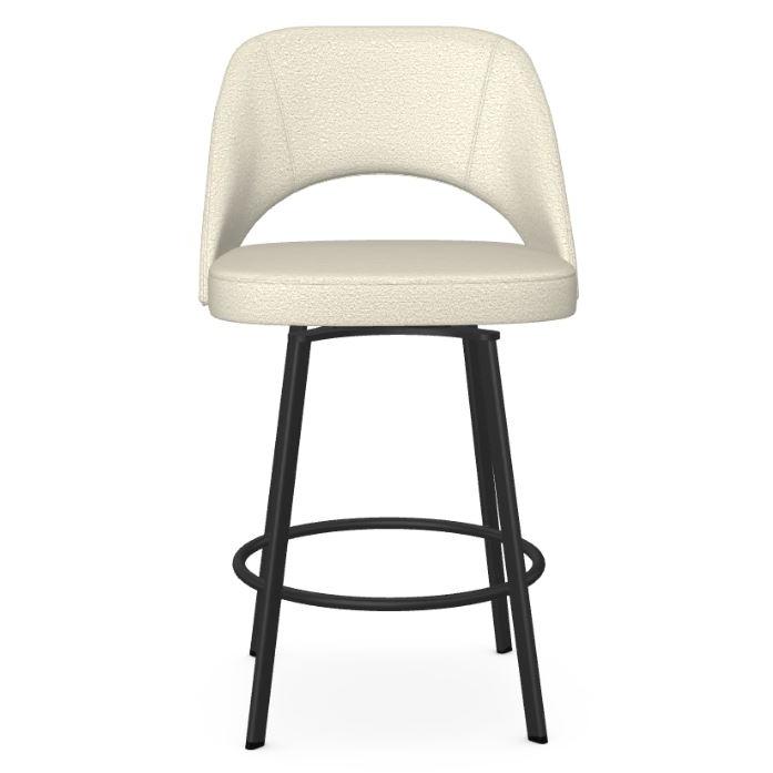 Amisco Scarlett 41344 Counter Height Swivel Stool - Black Coral/Sheep IMAGE 2