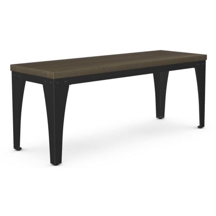 Amisco Upright 30408B Bench with Wood Seat - Black Coral/Verdastro IMAGE 1