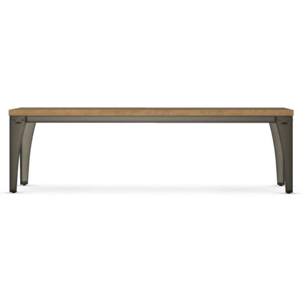 Amisco Upright 30410 Bench with Wood Seat - Harley/Sand Dust IMAGE 2