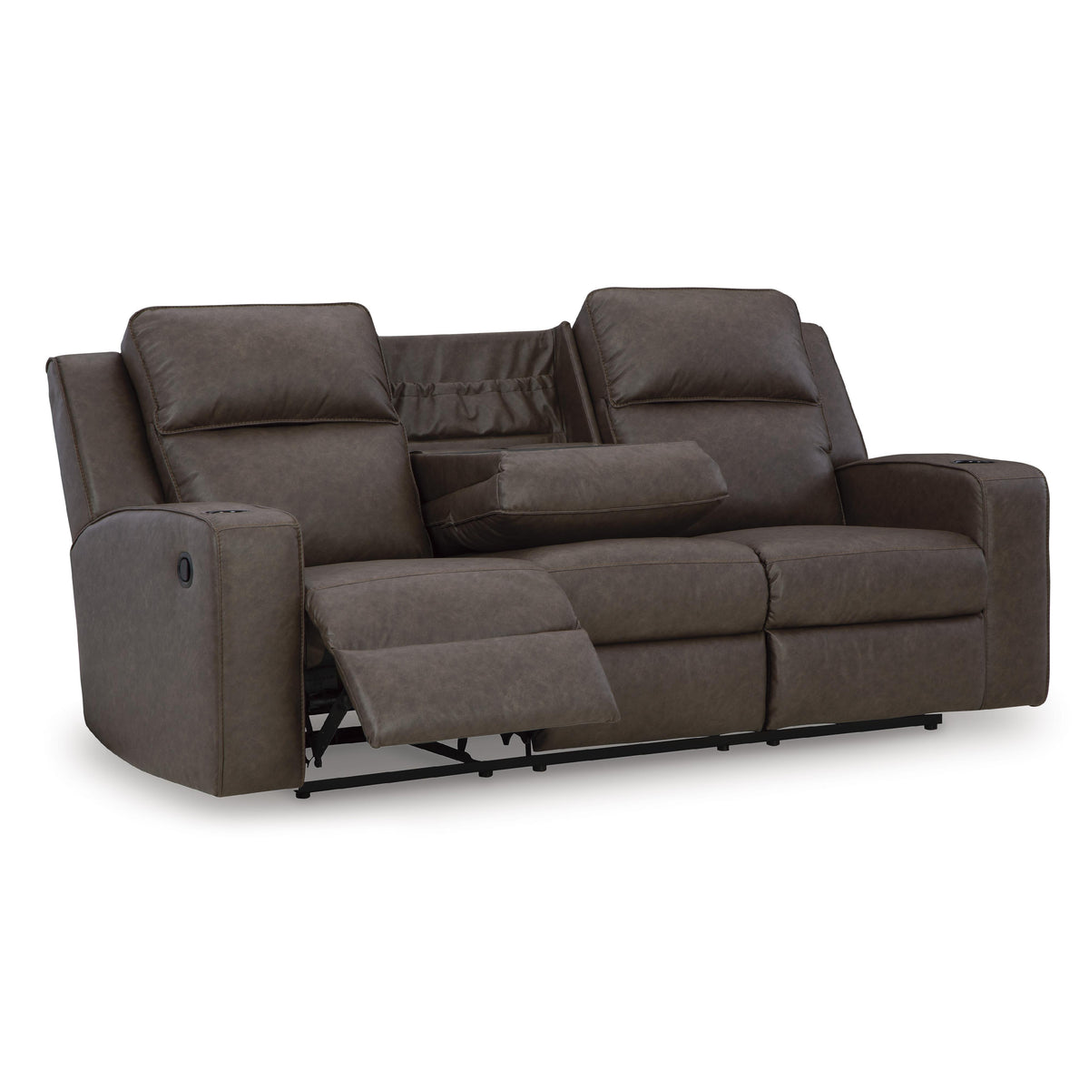 Signature Design by Ashley Lavenhorne 6330689 Reclining Sofa with Drop Down Table IMAGE 2