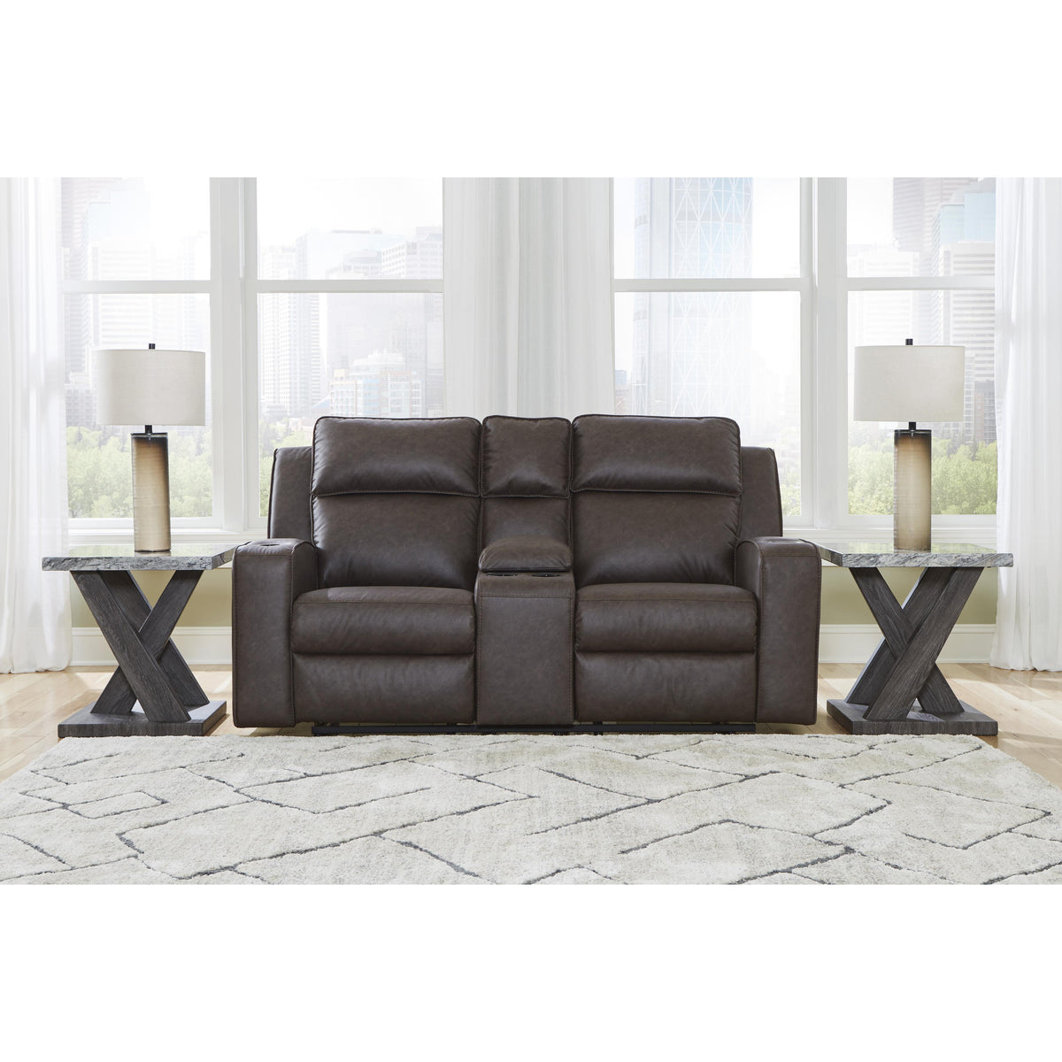 Signature Design by Ashley Lavenhorne 6330694 Double Reclining Loveseat with Console IMAGE 6