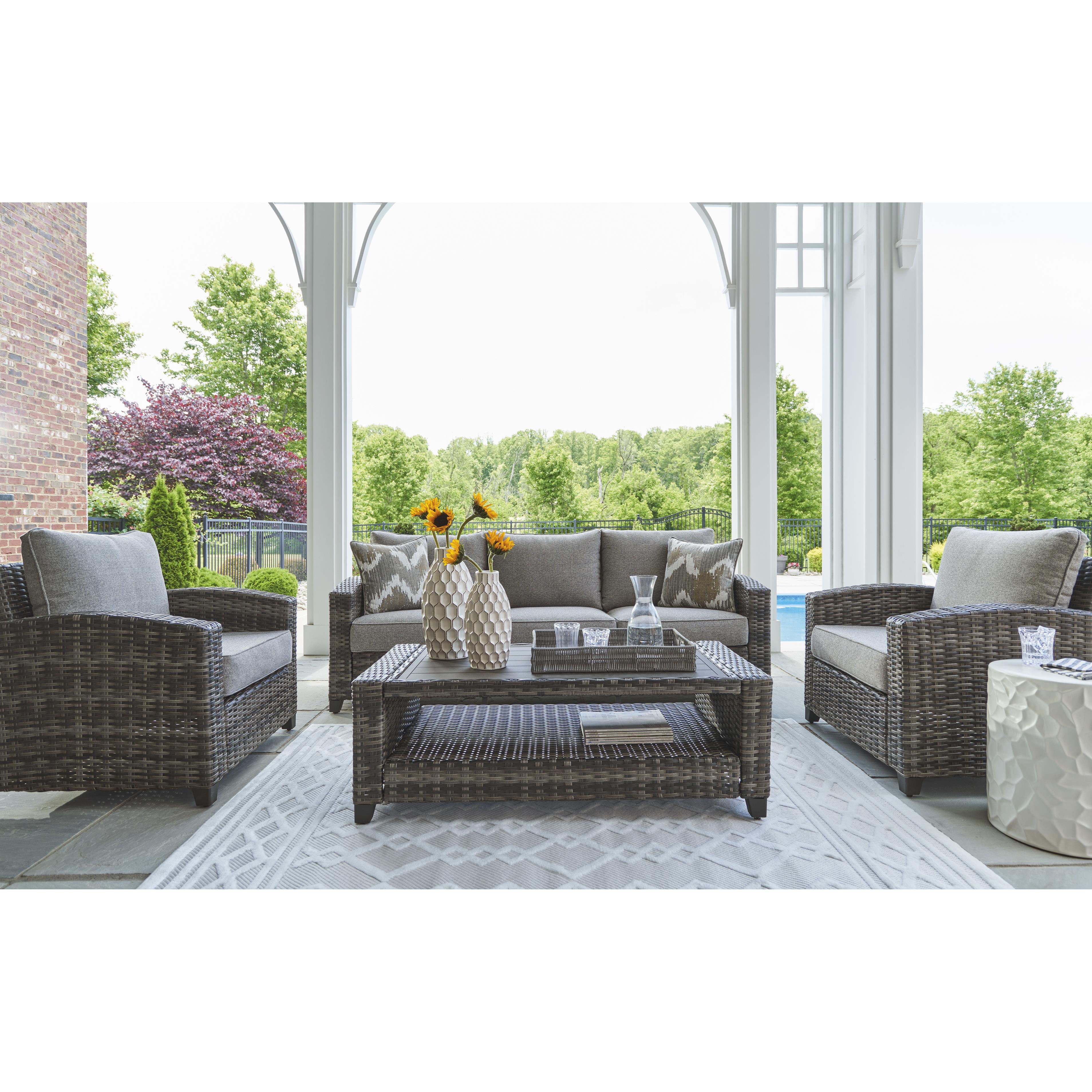 Signature Design by Ashley Oasis Court P335-081 Sofa/Chairs/Table Set IMAGE 7