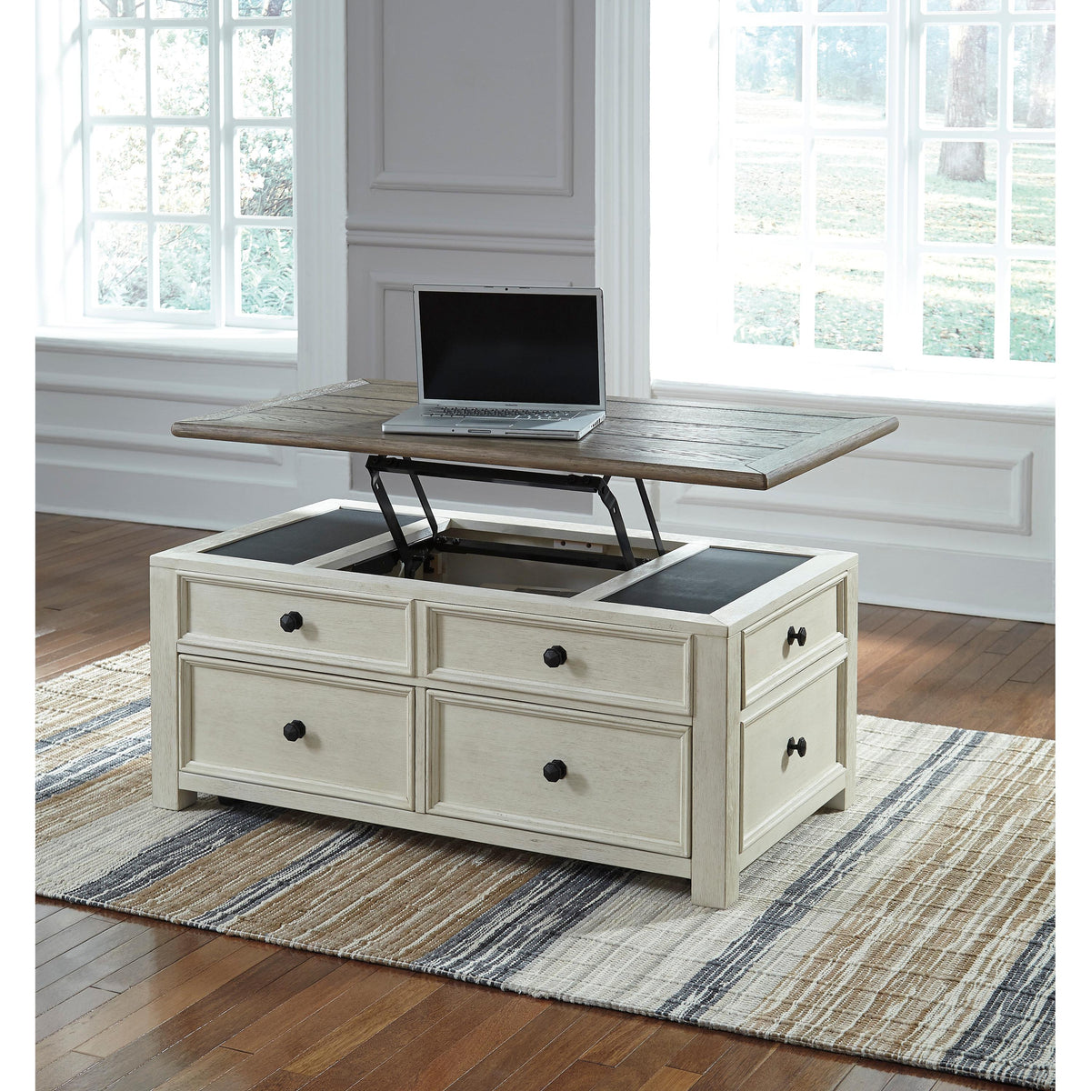 Signature Design by Ashley Bolanburg T637T1 Coffee Table with End Table and Chairside End Table IMAGE 3