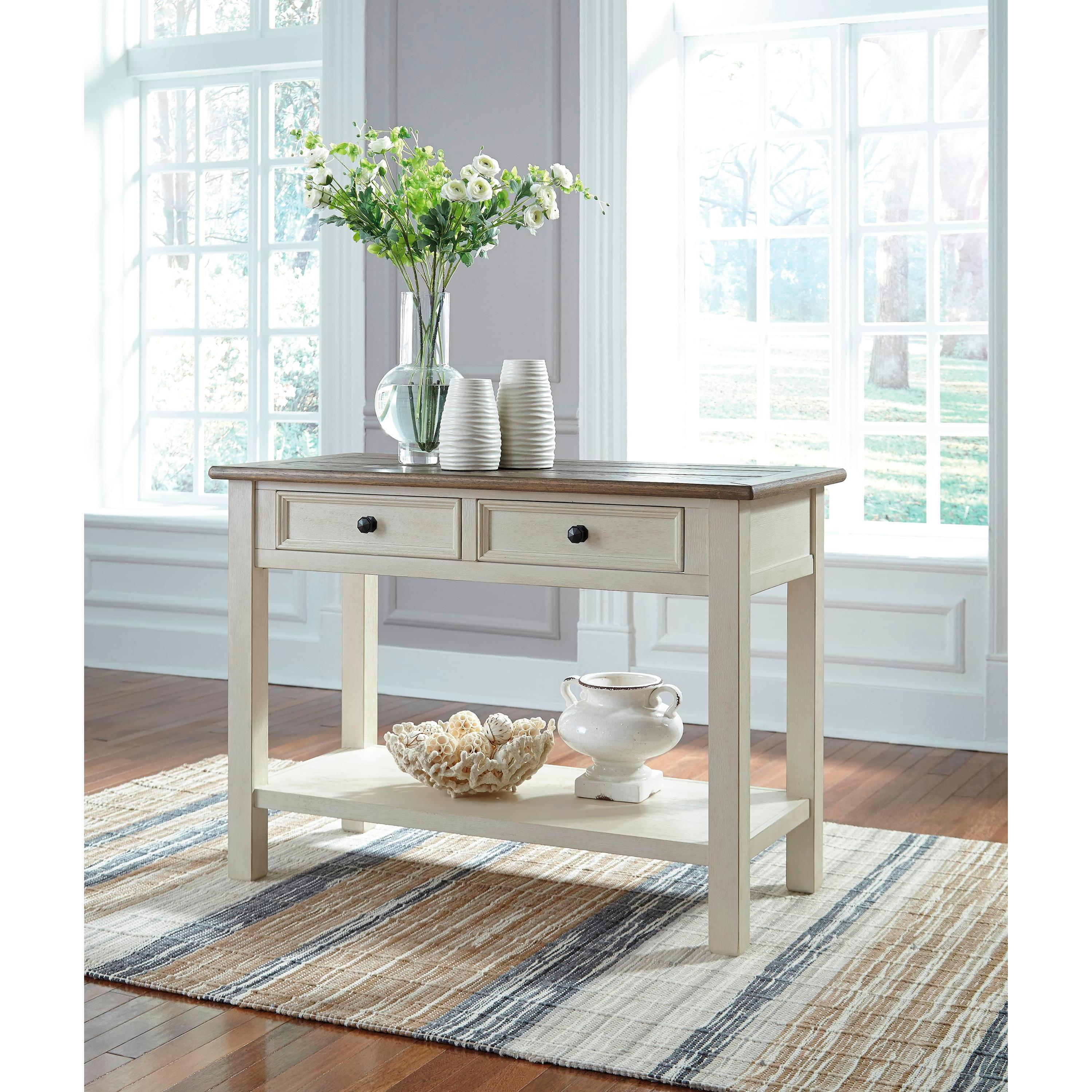 Signature Design by Ashley Bolanburg T637T4 Coffee Table and 2 Chairside End Tables with Console IMAGE 3