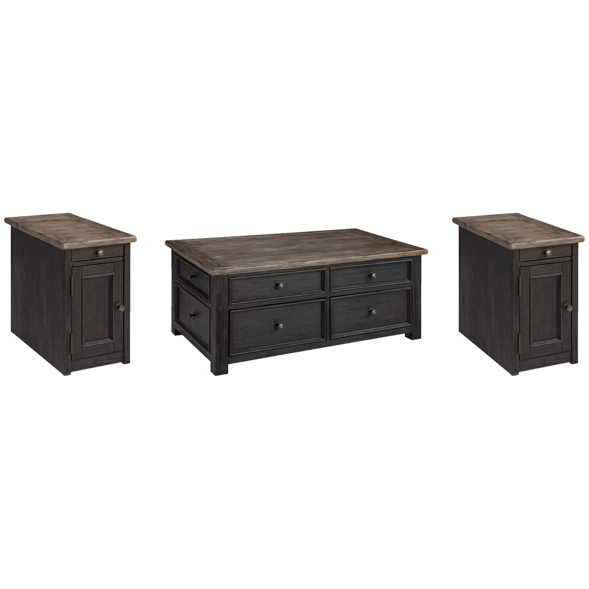 Signature Design by Ashley Tyler Creek T736T1 Coffee Table and 2 Chairside End Tables IMAGE 1