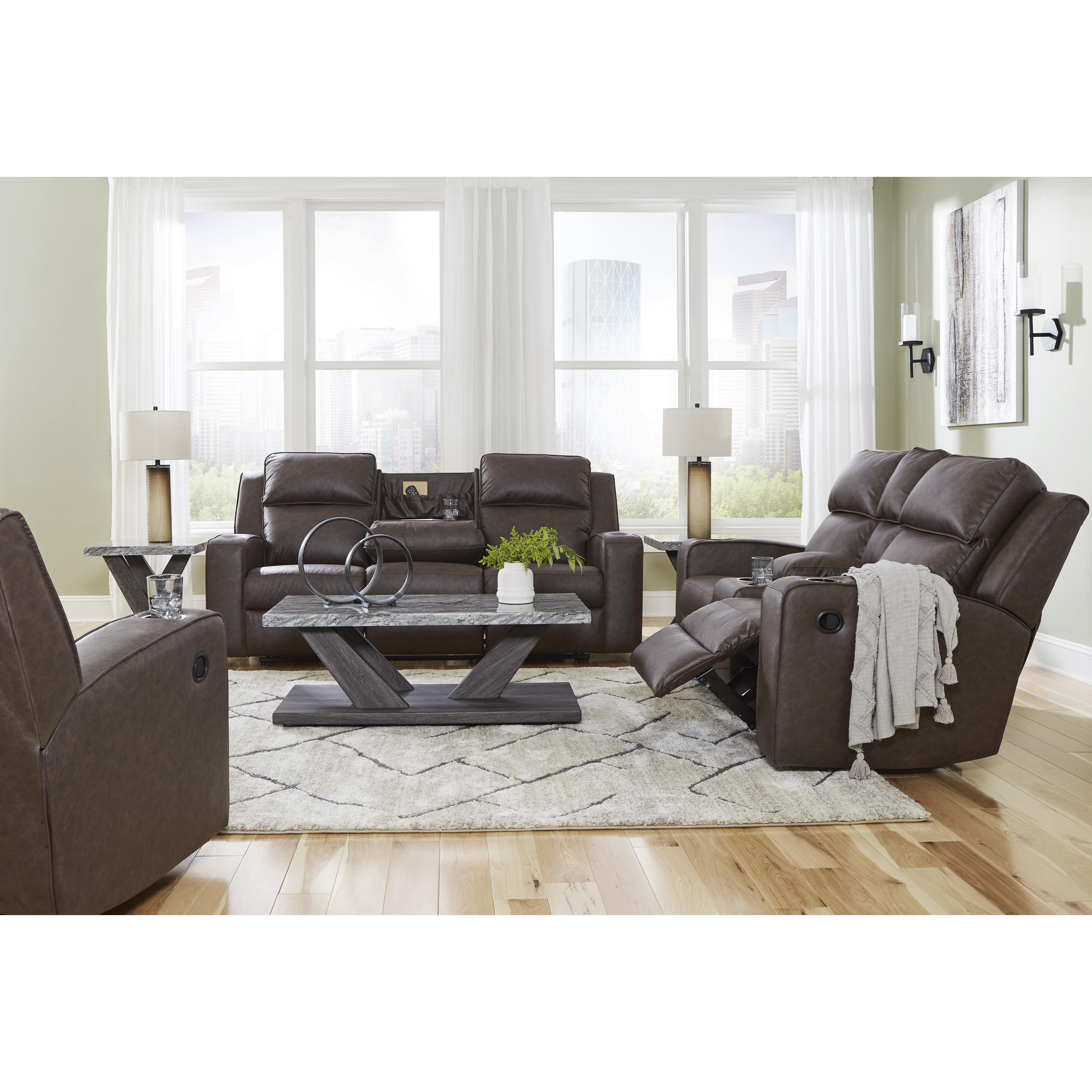 Signature Design by Ashley Lavenhorne 6330689C Reclining Sofa with Drop Down Table IMAGE 20