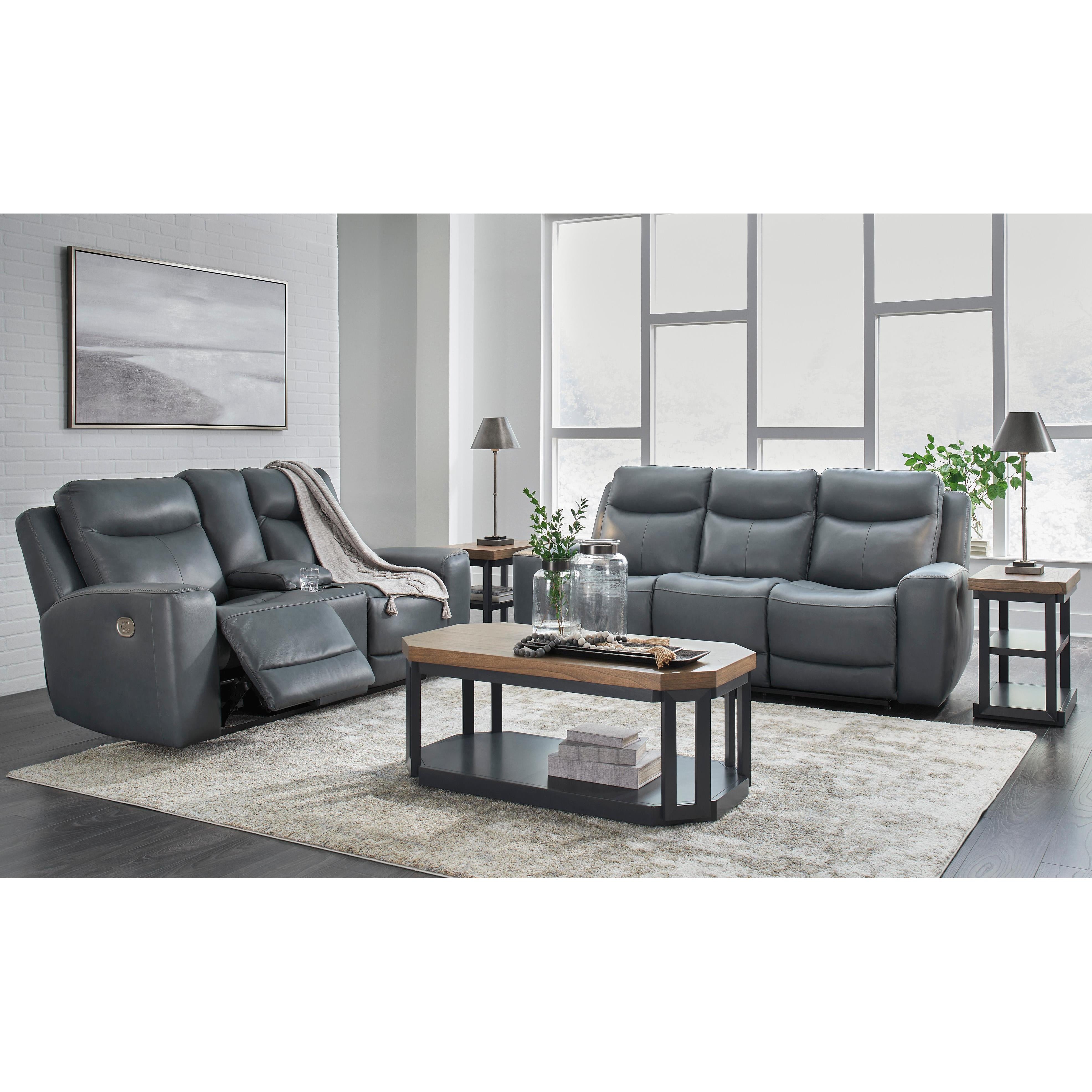 Signature Design by Ashley Mindanao U5950418C Power Reclining Loveseat with Console and Adjustable Headrest IMAGE 14