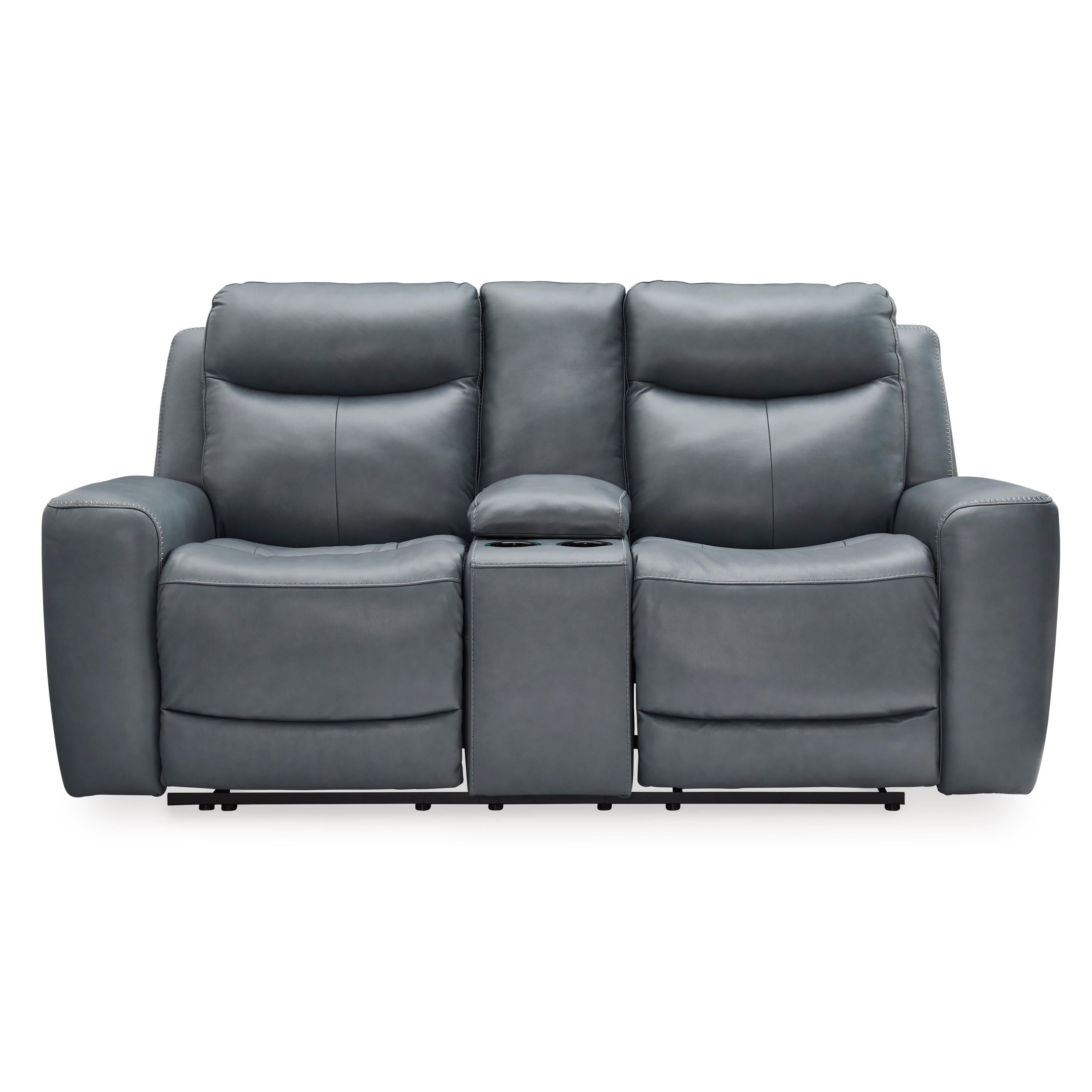 Signature Design by Ashley Mindanao U5950418C Power Reclining Loveseat with Console and Adjustable Headrest IMAGE 3