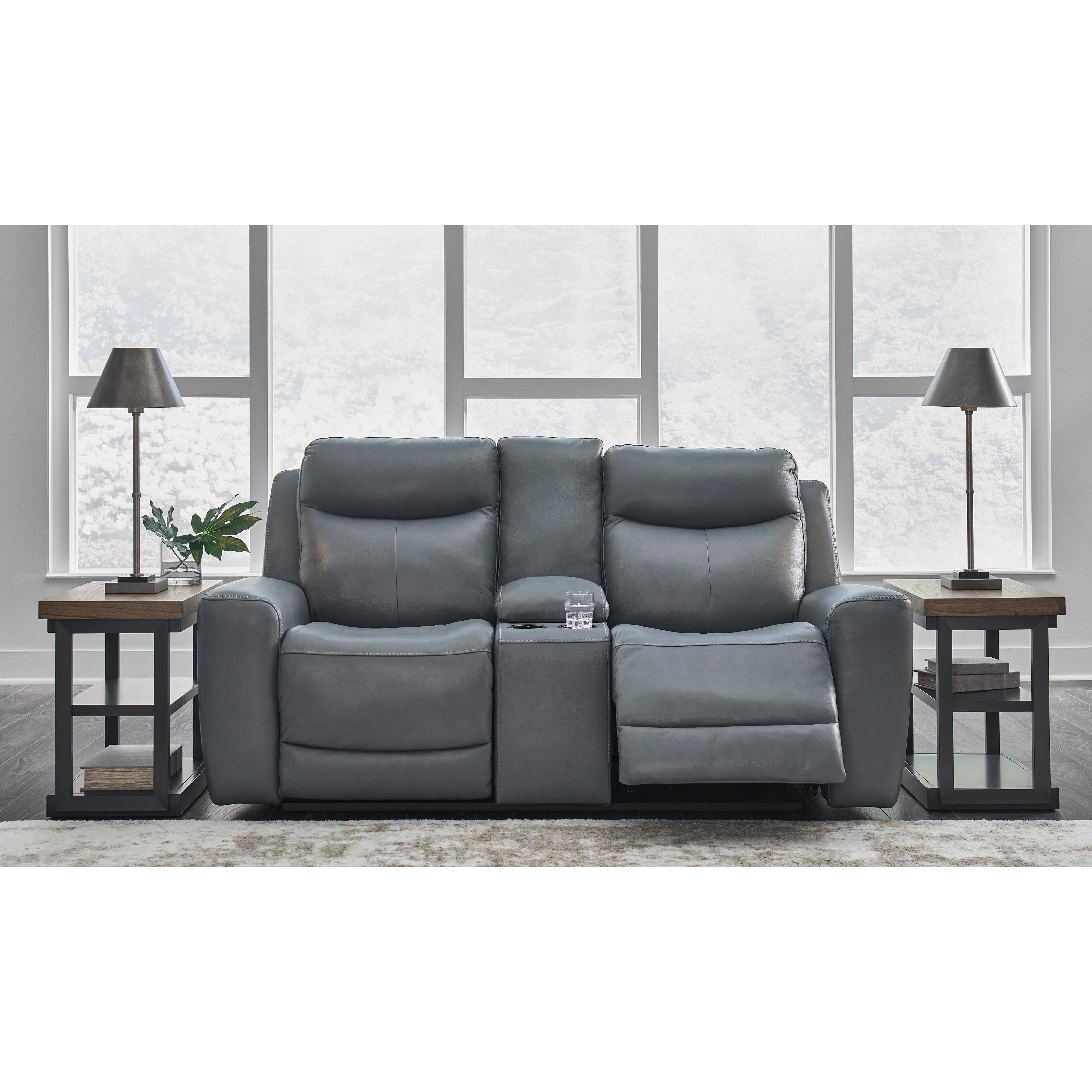 Signature Design by Ashley Mindanao U5950418C Power Reclining Loveseat with Console and Adjustable Headrest IMAGE 7