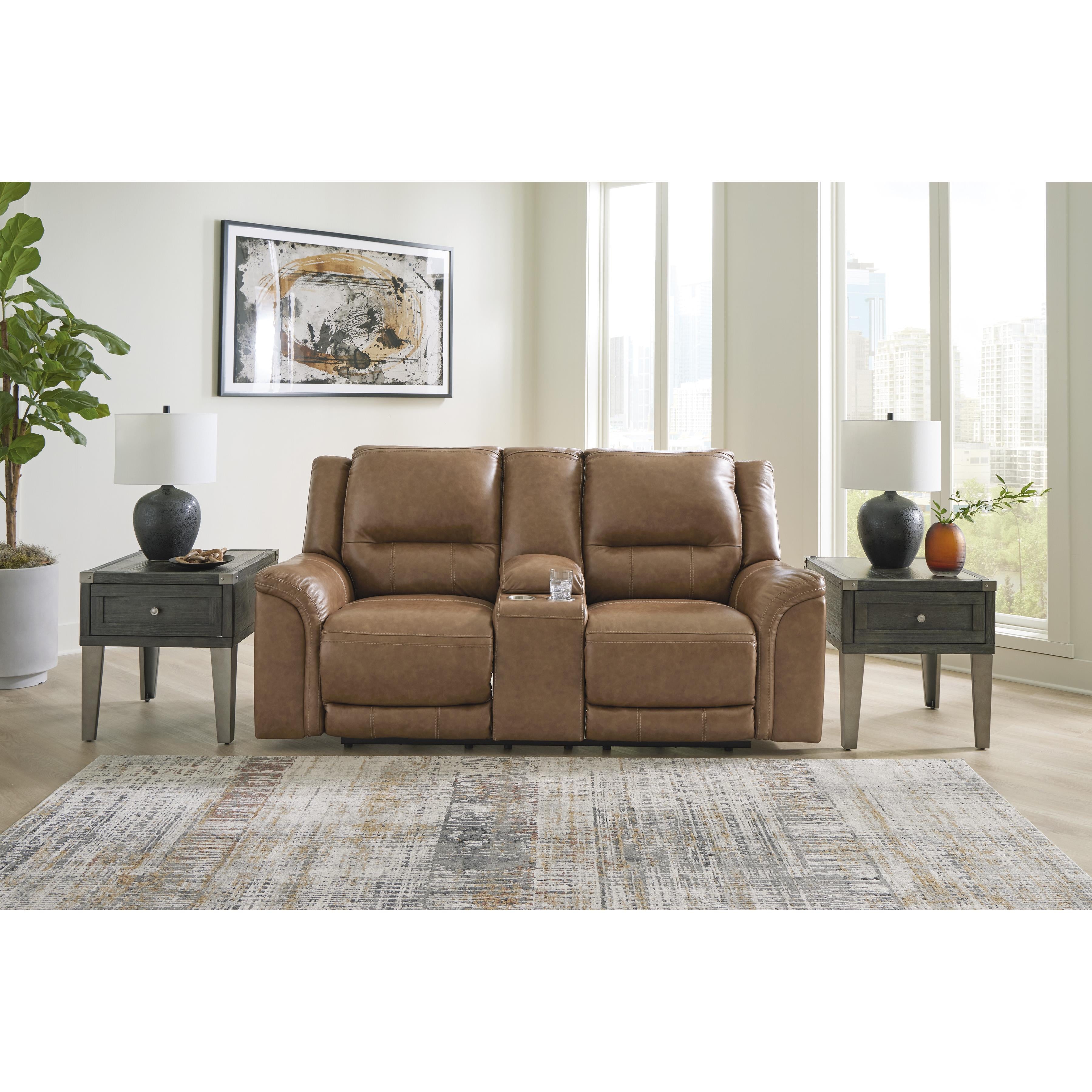 Signature Design by Ashley Trasimeno U8281518 Power Reclining Loveseat with Console and Adjustable Headrest IMAGE 6