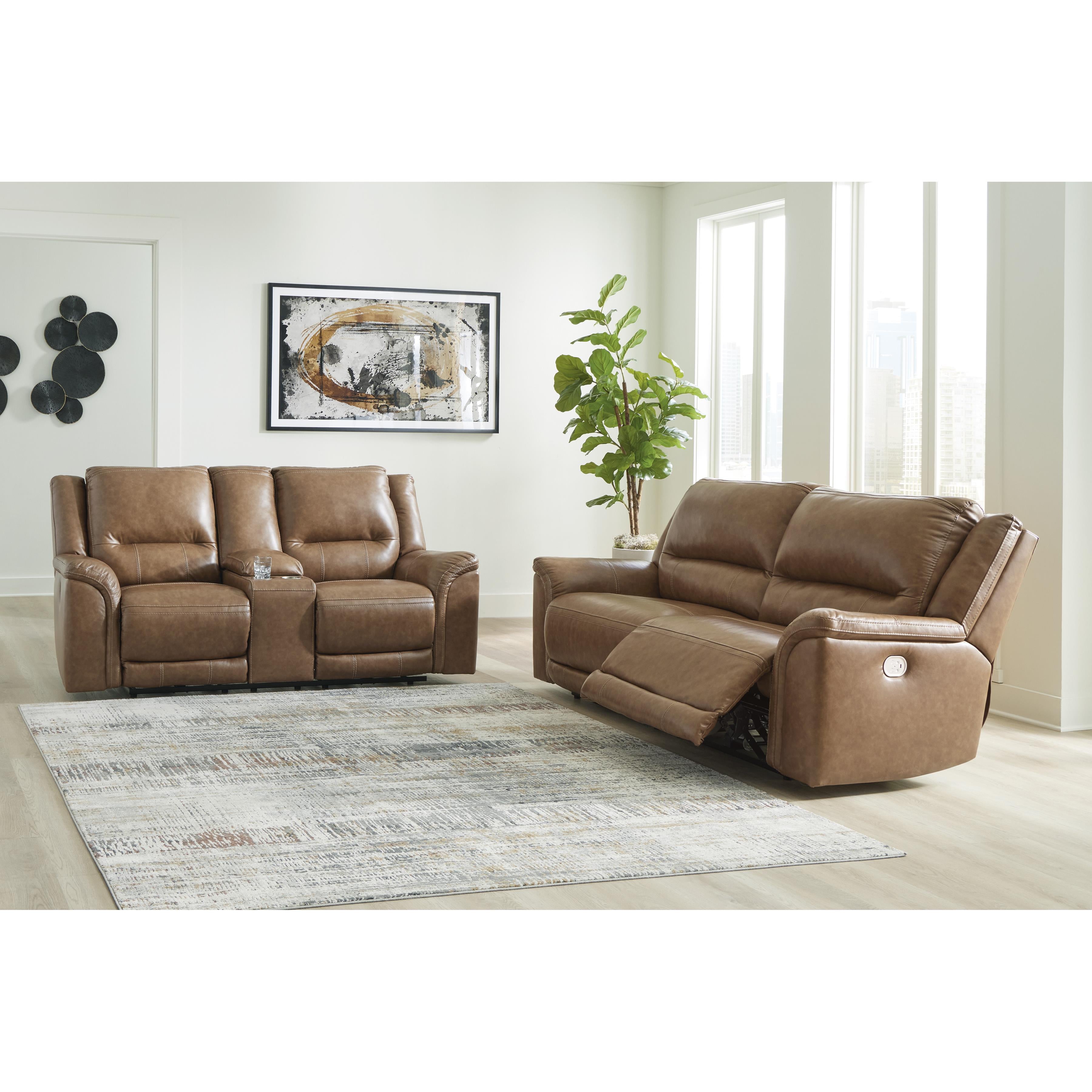Signature Design by Ashley Trasimeno U8281518 Power Reclining Loveseat with Console and Adjustable Headrest IMAGE 9