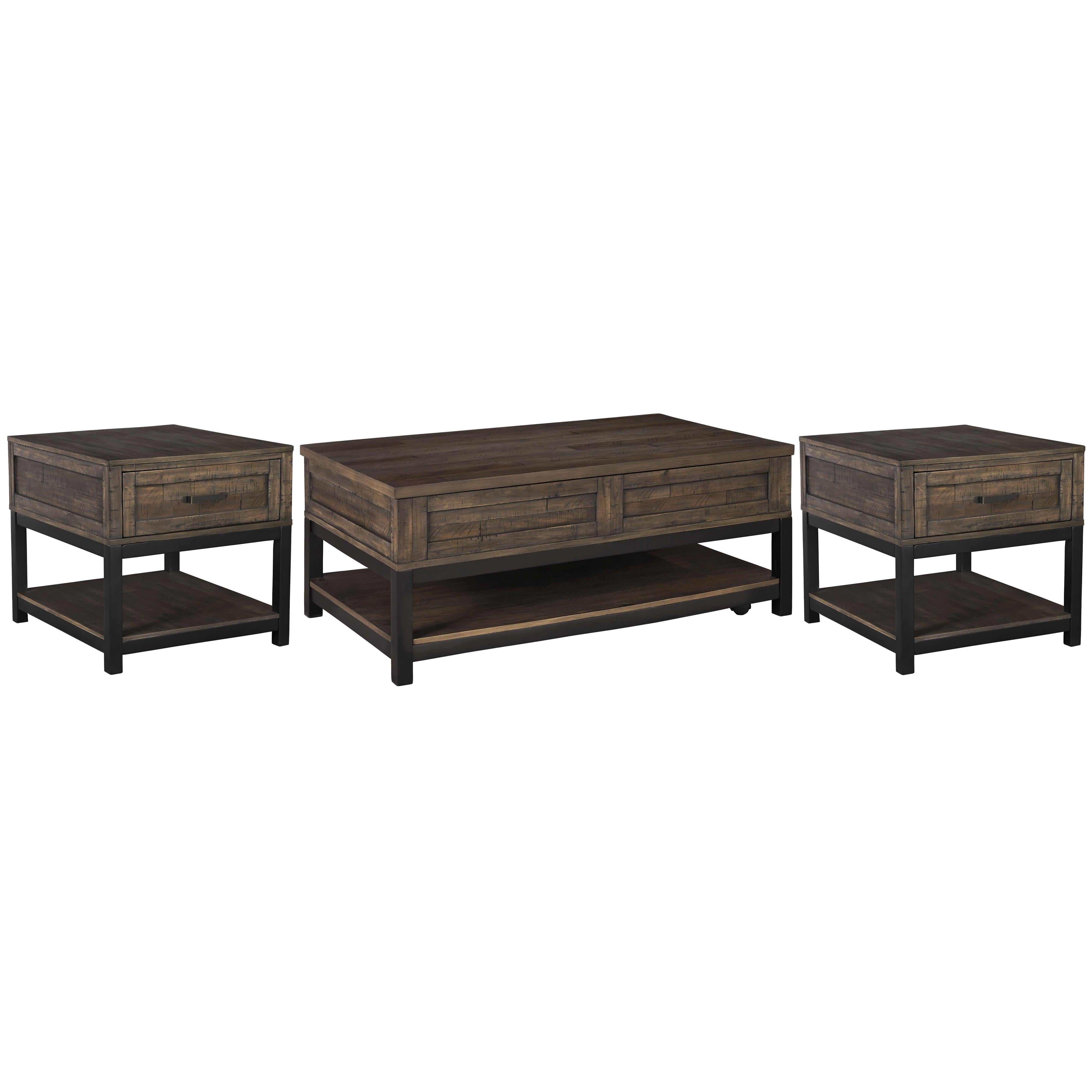 Signature Design by Ashley Johurst T444T1 Lift-top Coffee Table and 2 End Tables IMAGE 1