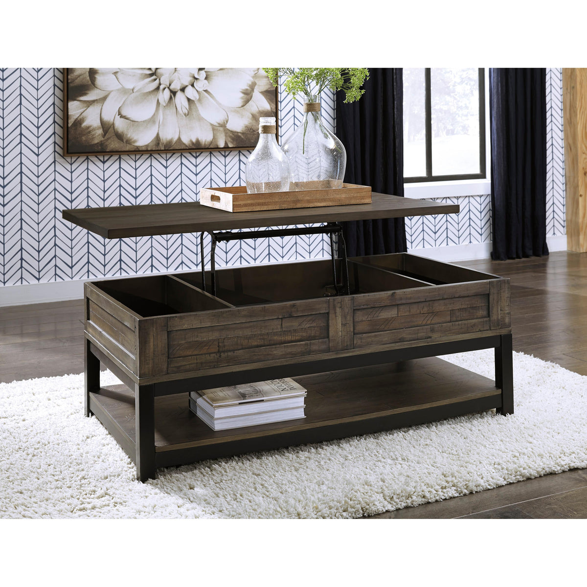 Signature Design by Ashley Johurst T444T1 Lift-top Coffee Table and 2 End Tables IMAGE 3