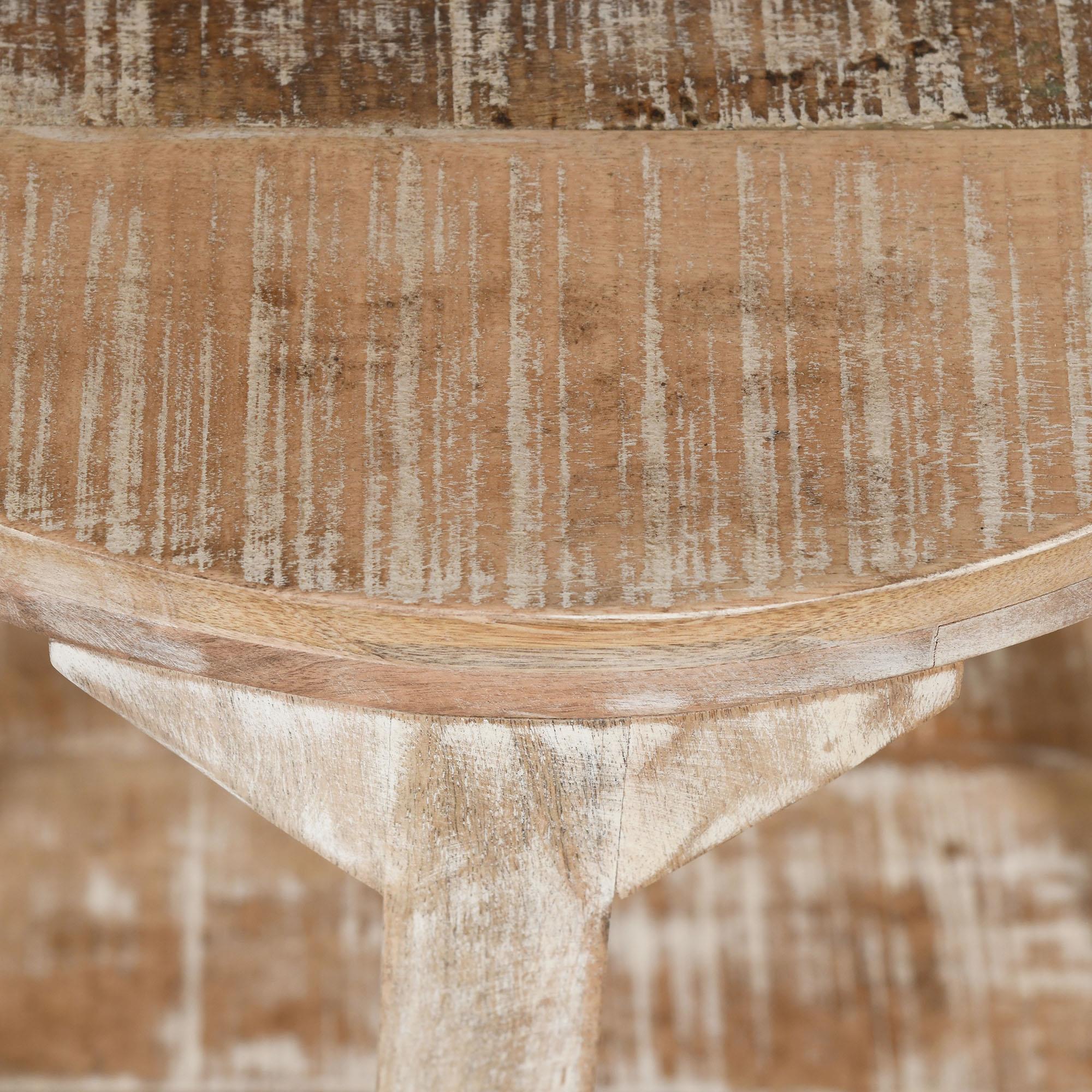 !nspire Avni 301-619NT Round Coffee Table - Distressed Natural IMAGE 7