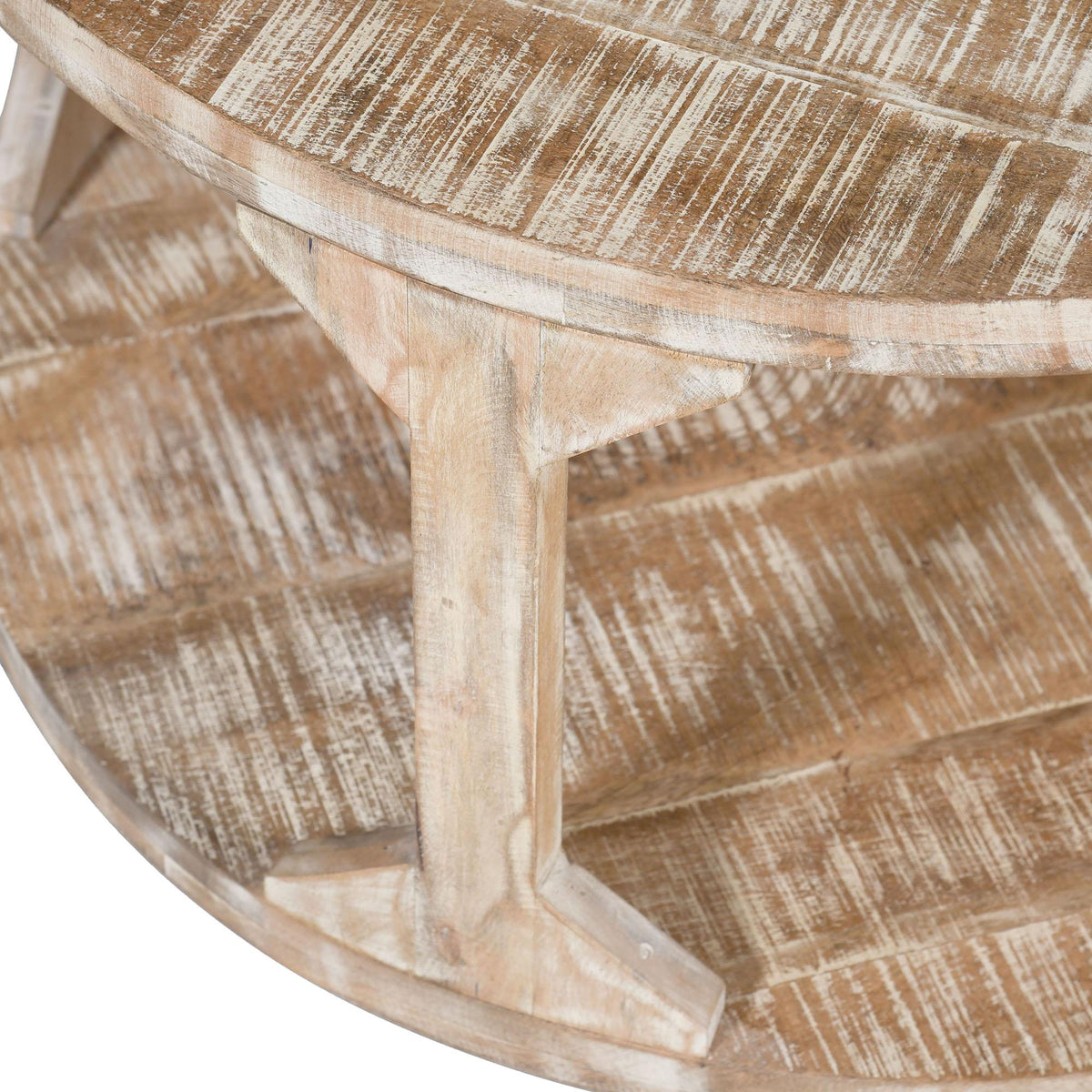 !nspire Avni 501-619NT Round Accent Table - Distressed Natural IMAGE 6