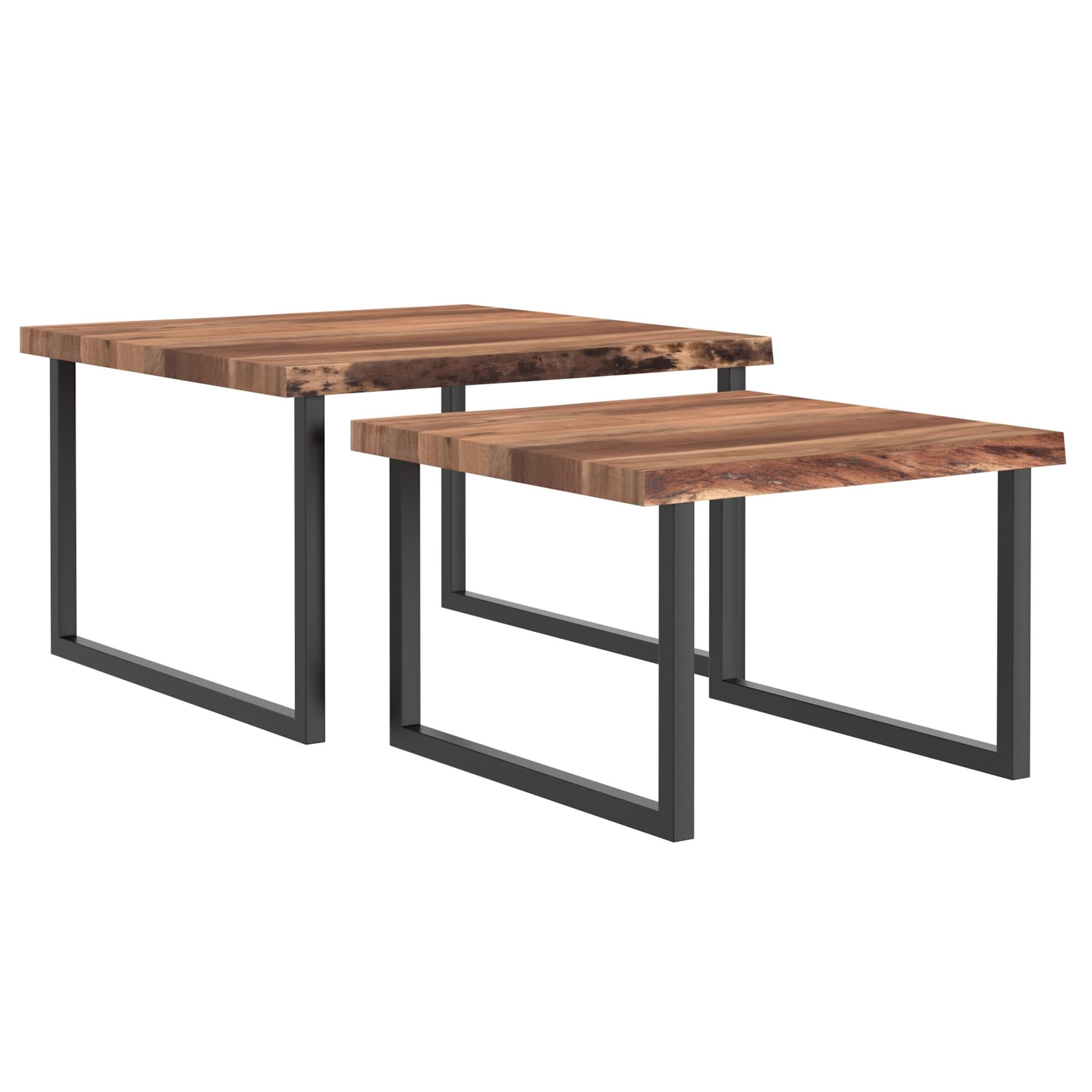 !nspire Jivin 303-676NAT 2 pc Coffee Table Set - Natural and Black IMAGE 3