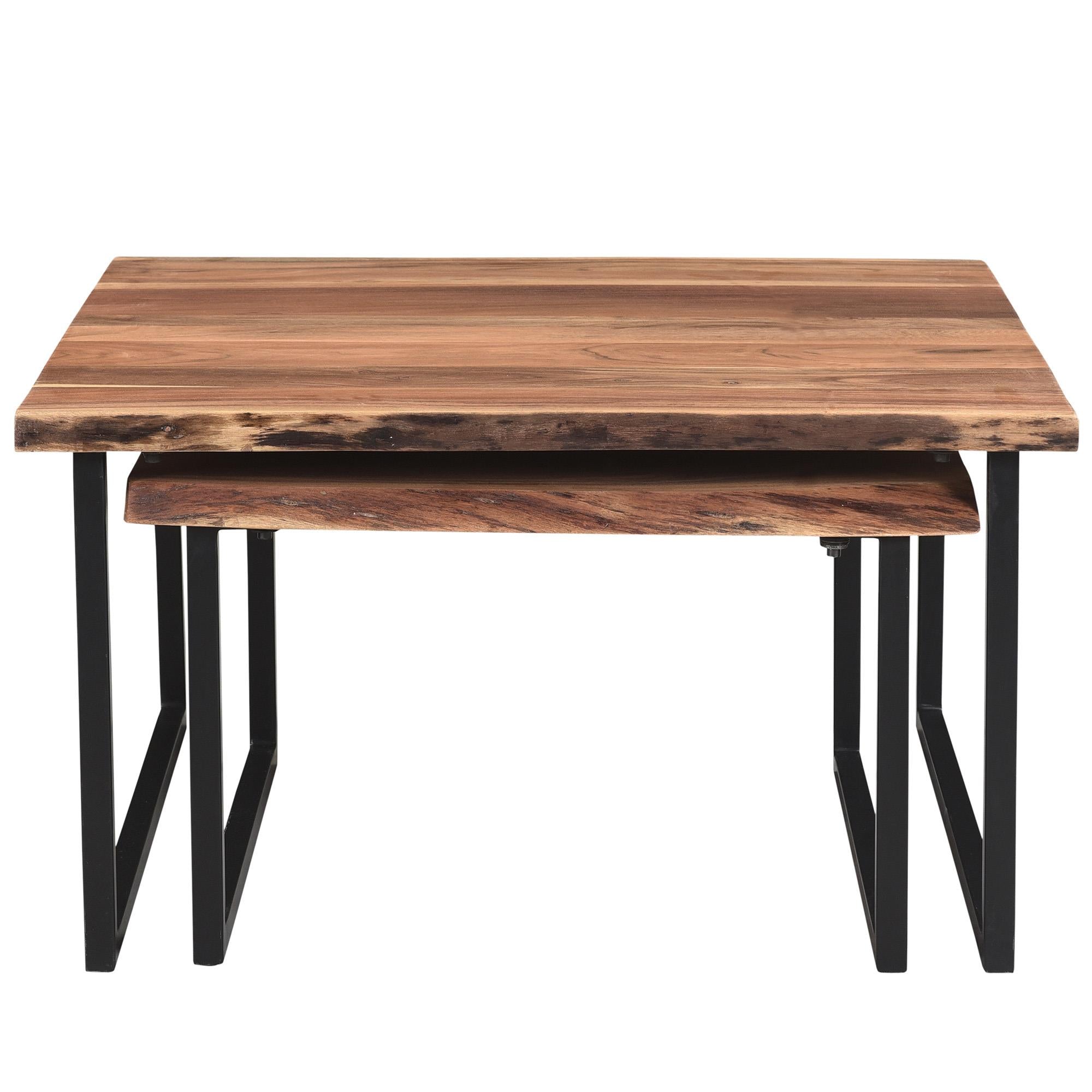 !nspire Jivin 303-676NAT 2 pc Coffee Table Set - Natural and Black IMAGE 4