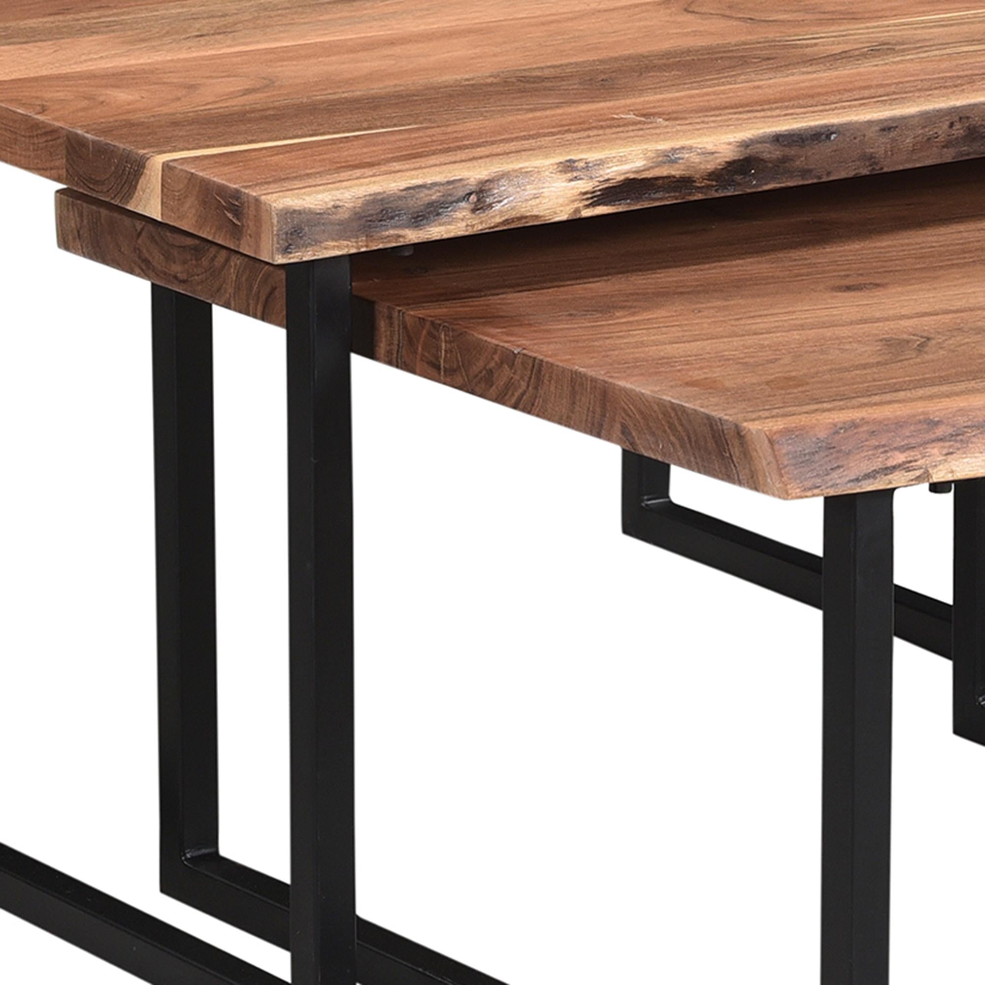 !nspire Jivin 303-676NAT 2 pc Coffee Table Set - Natural and Black IMAGE 5