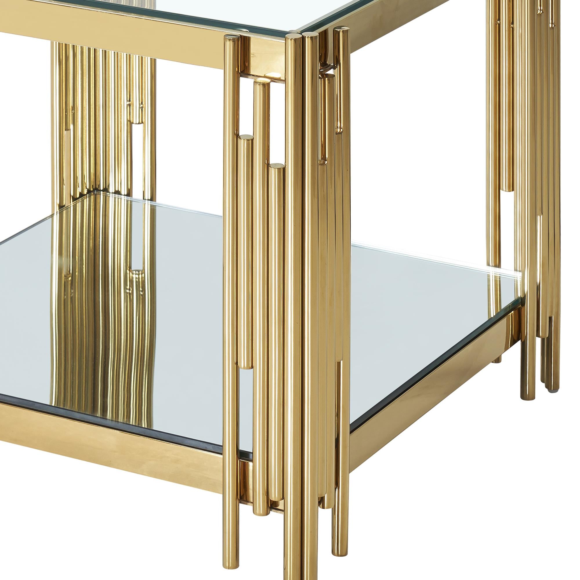 !nspire Estrel 501-630GL_L Large Accent Table - Gold IMAGE 7