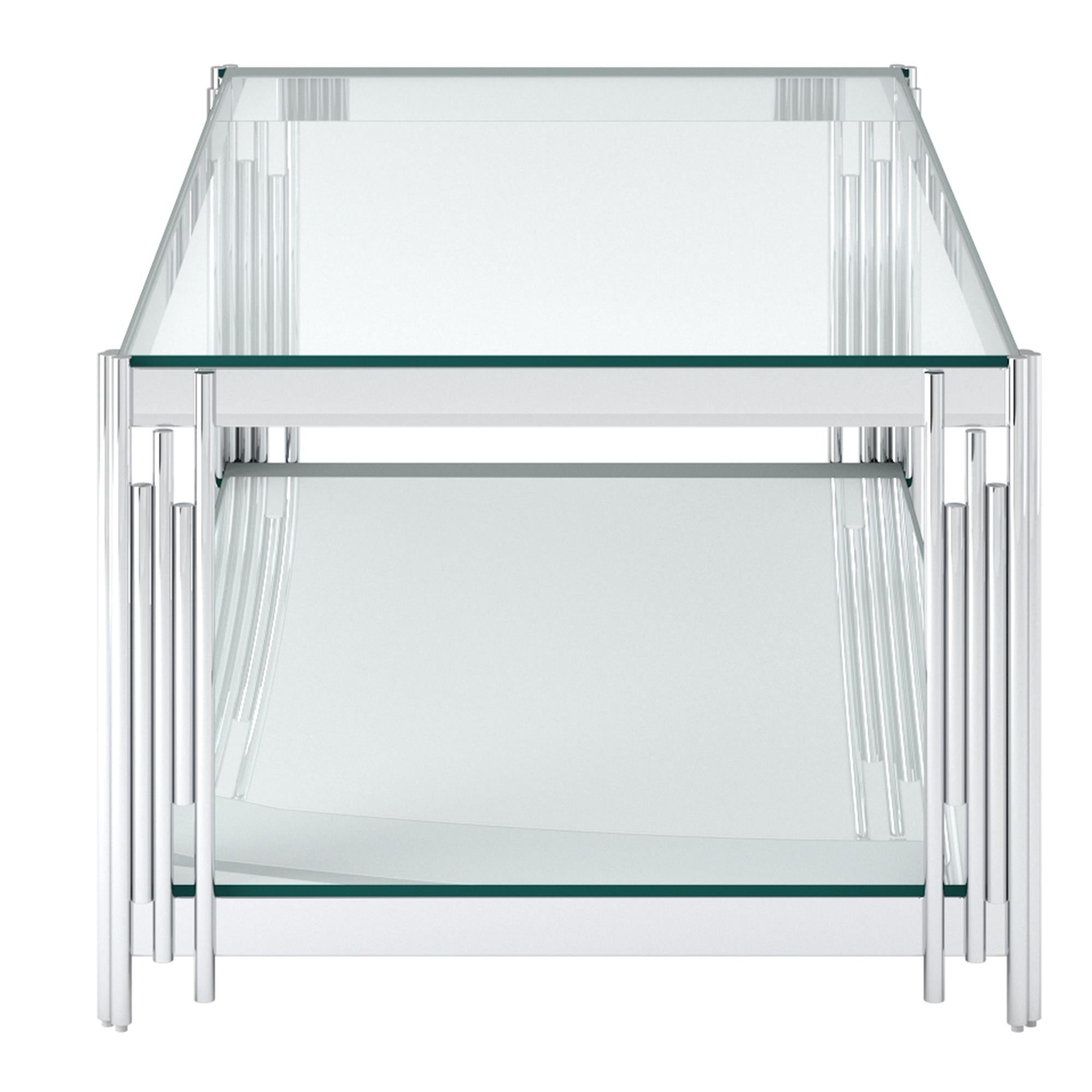 !nspire Estrel 301-630CH Rectangular Coffee Table - Silver IMAGE 4