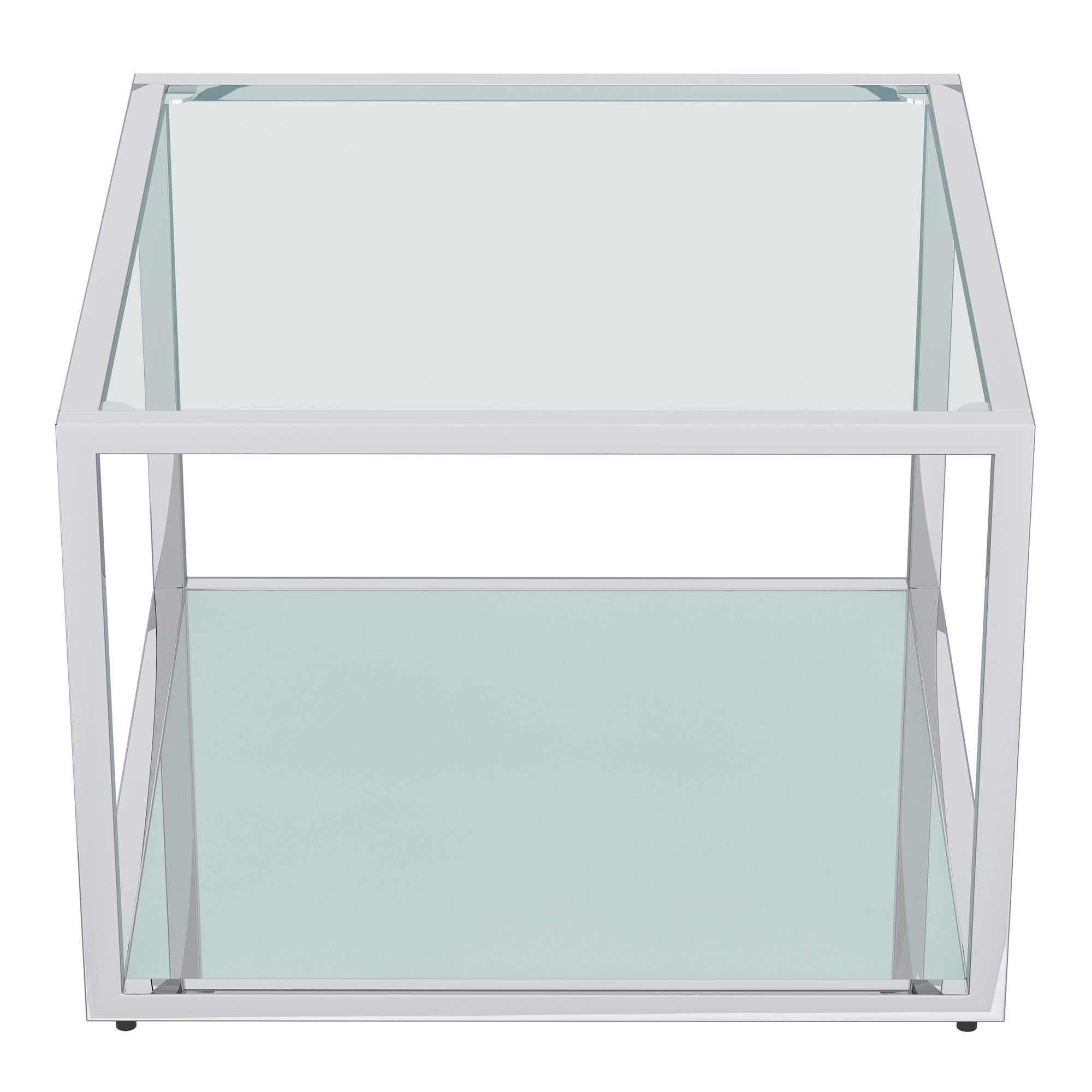 !nspire Casini 301-632CH_S Small Square Coffee Table - Silver IMAGE 3