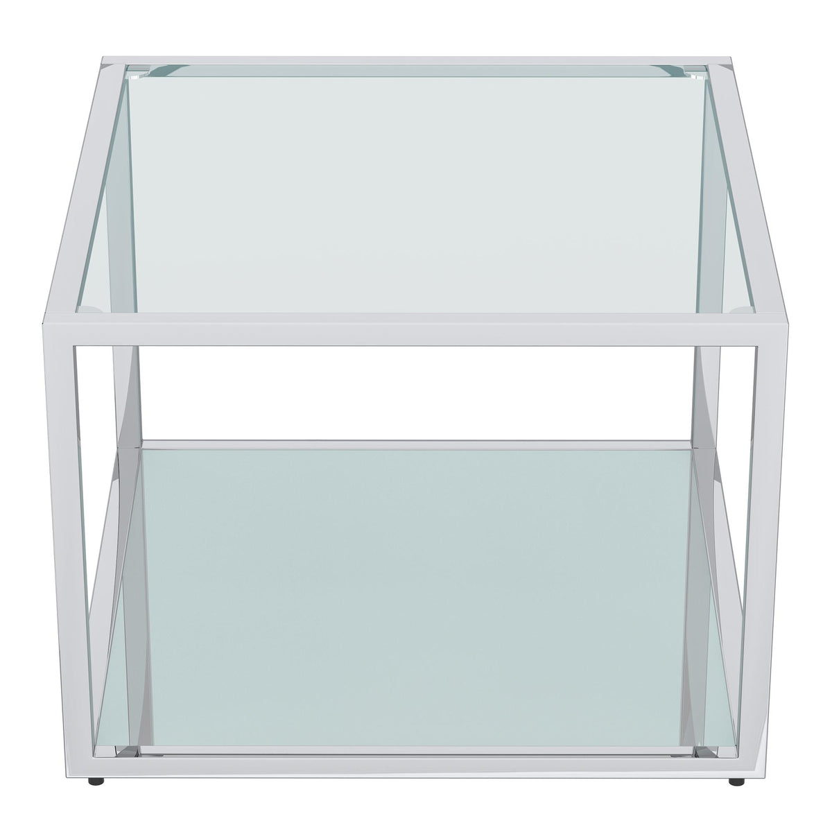 !nspire Casini 301-632CH_S Small Square Coffee Table - Silver IMAGE 3