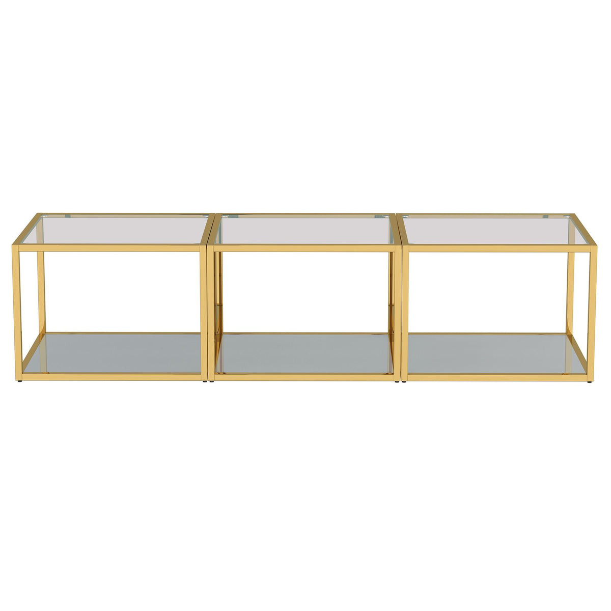 !nspire Casini 303-632GL_S 3 pc Small Coffee Table Set - Gold IMAGE 3