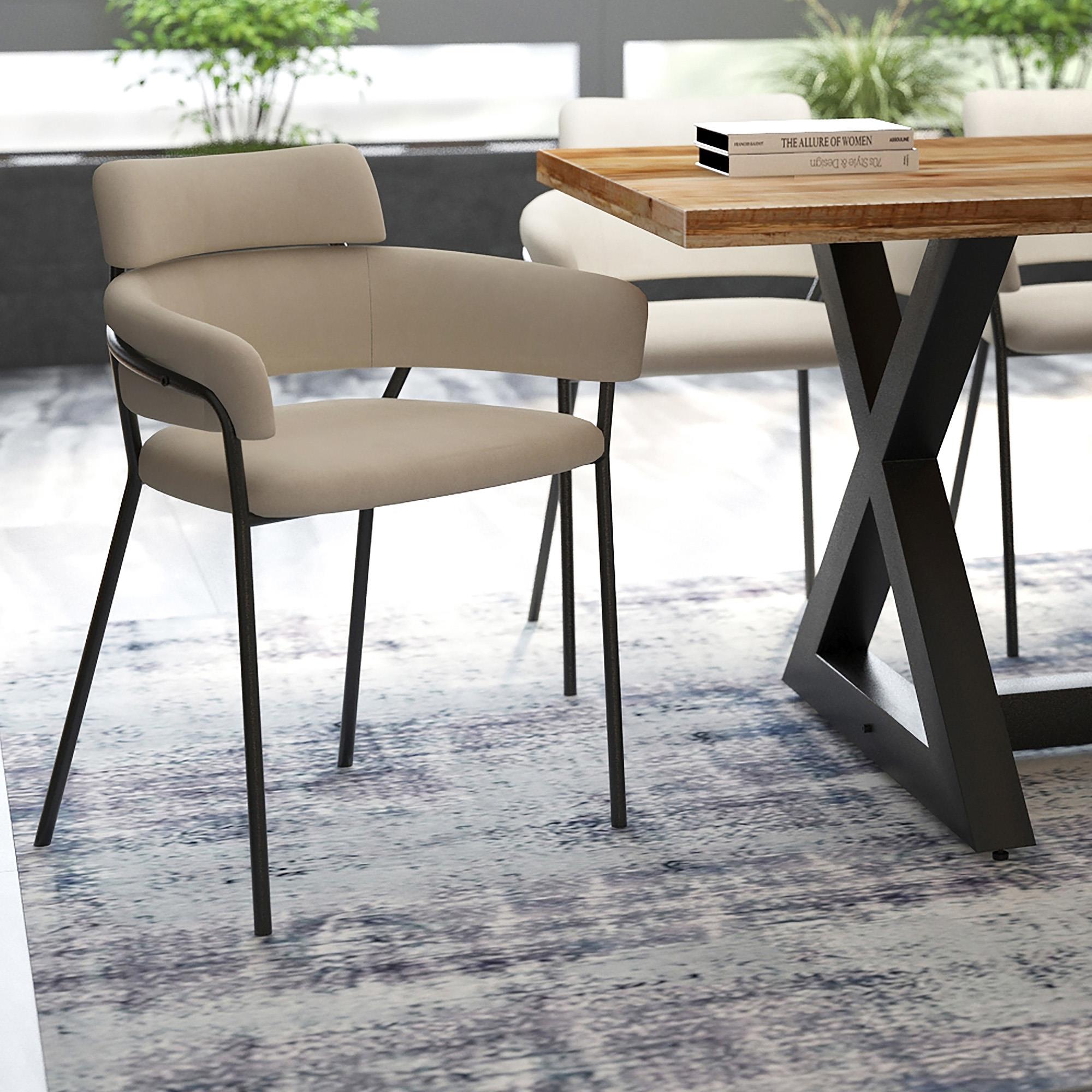 !nspire Axel 202-674BEG Dining Chair - Beige and Black IMAGE 2
