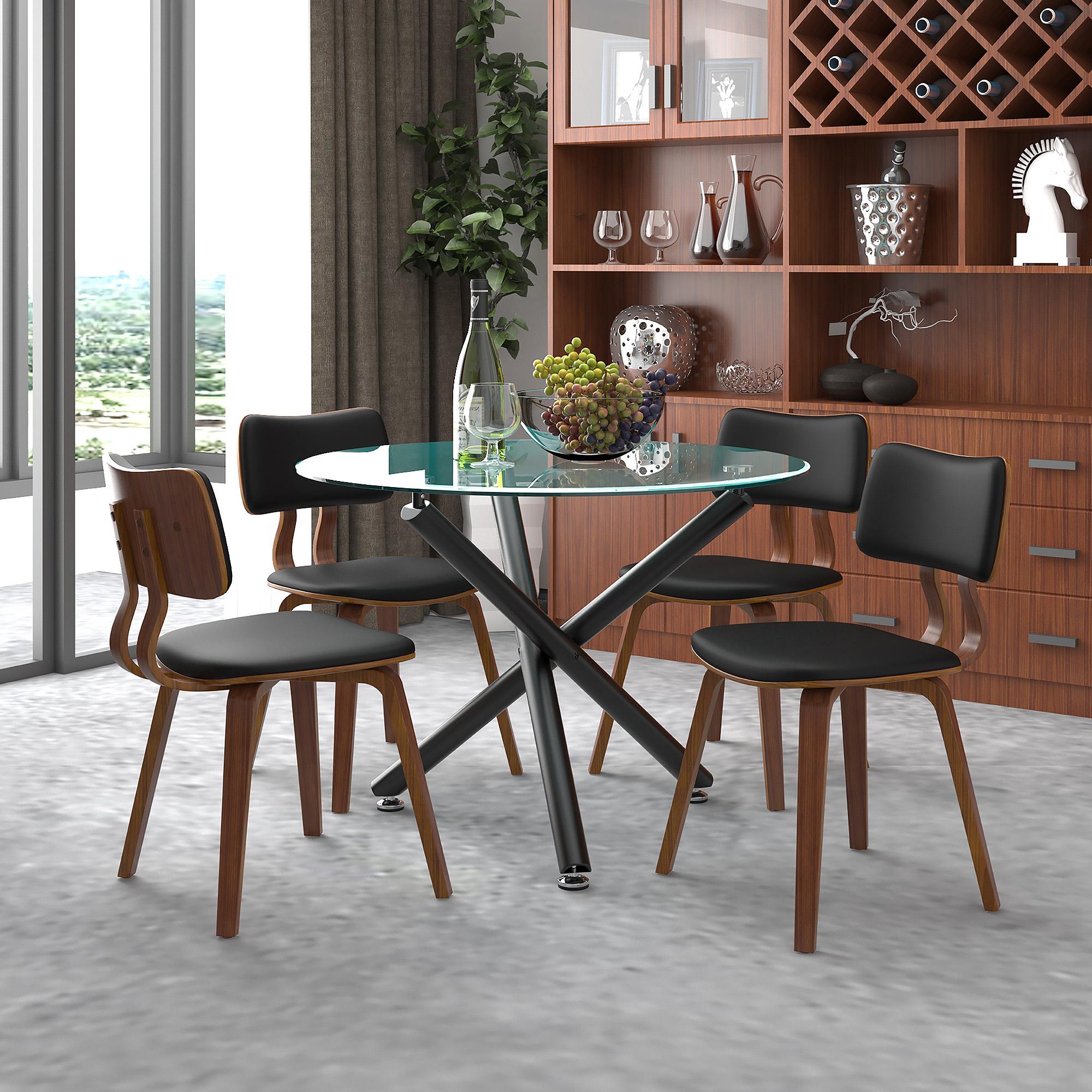 Worldwide Home Furnishings Suzette/Zuni 207-476_581PUBK 5 pc Dining Set - Black with Black Chair IMAGE 1