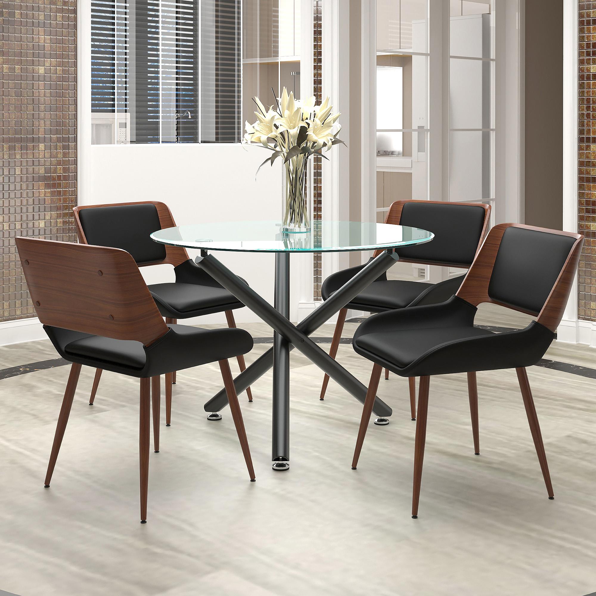 Worldwide Home Furnishings Suzette/Hudson 207-476_582PUBK 5 pc Dining Set - Black with Black Chair IMAGE 1