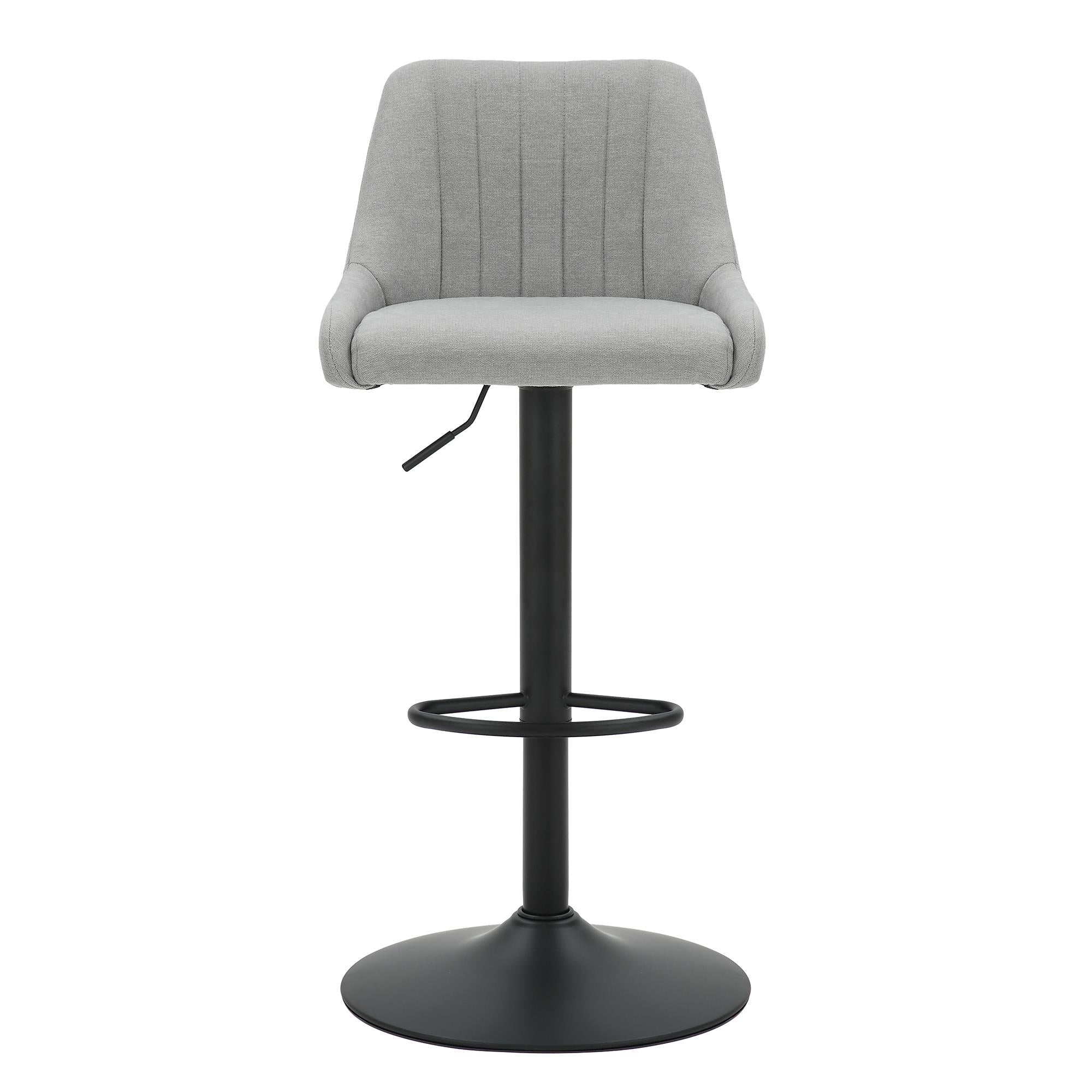 Worldwide Home Furnishings Kron 203-574GY Adjustable Height Air-Lift Swivel Stool - Grey Fabric IMAGE 5