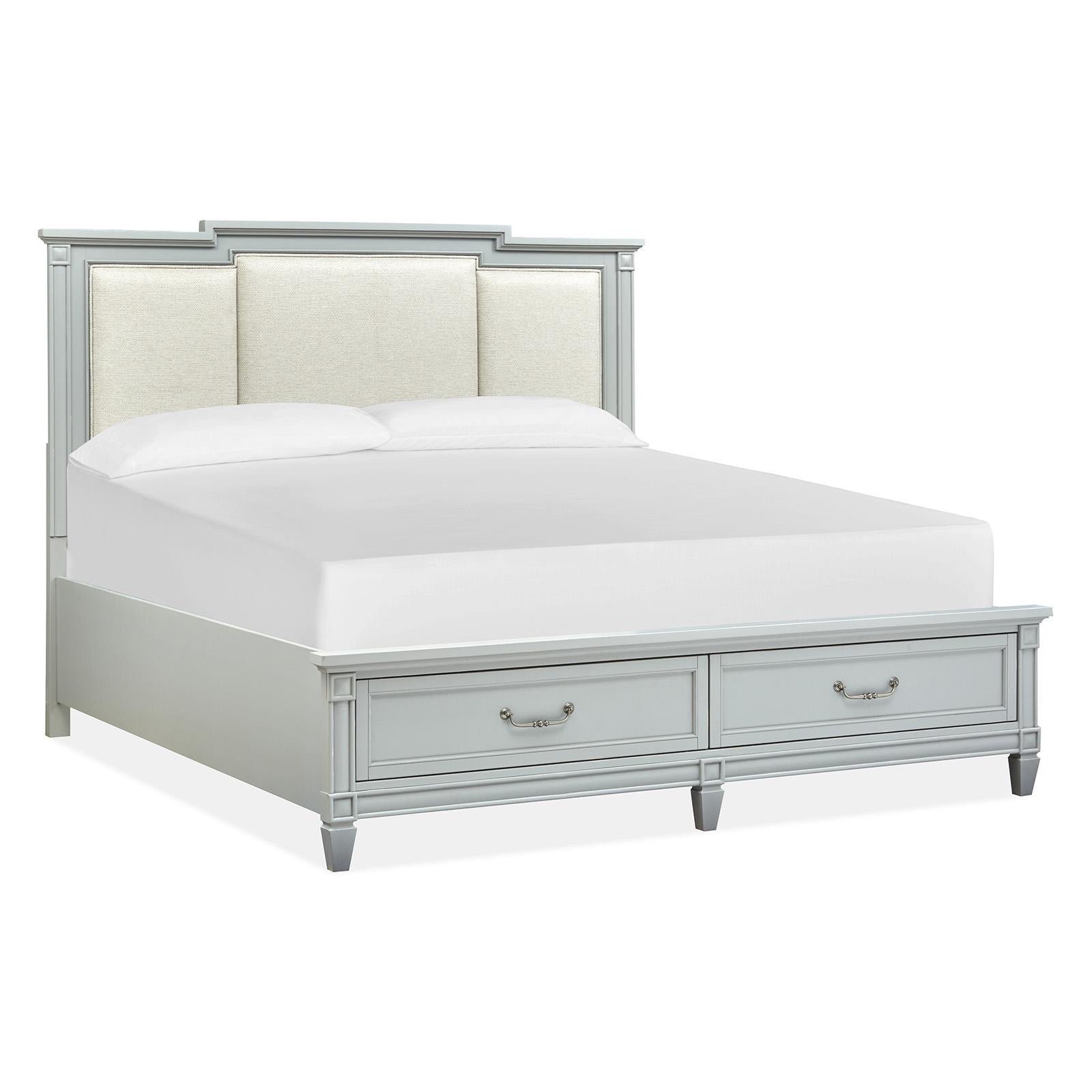 Magnussen Glenbrook B5668-55A Queen Panel Storage Bed with Upholstered Headboard IMAGE 1