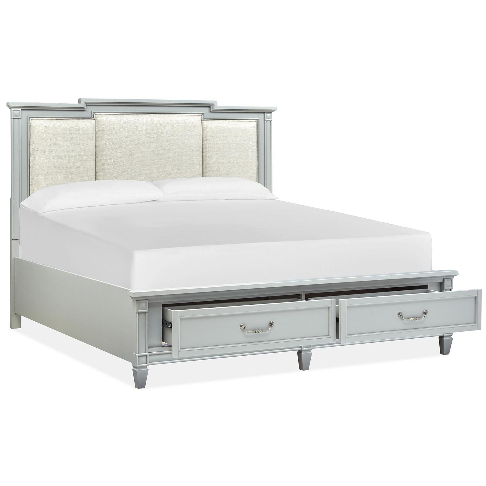 Magnussen Glenbrook B5668-55A Queen Panel Storage Bed with Upholstered Headboard IMAGE 2