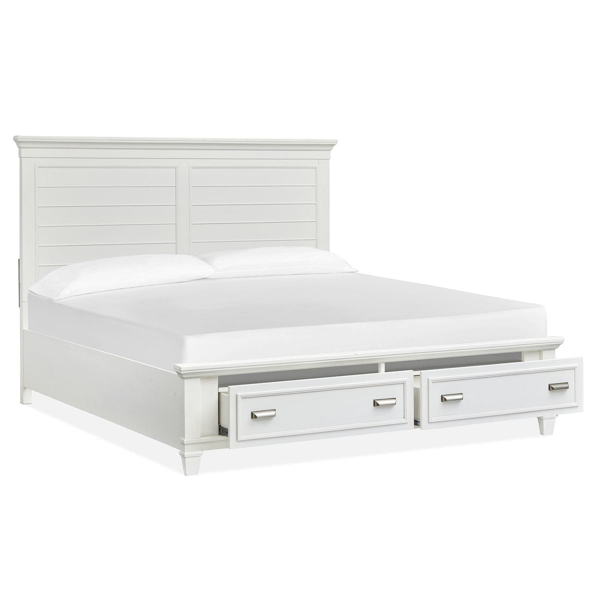 Magnussen Charleston B5611-75WH California King Panel Storage Bed - White IMAGE 2