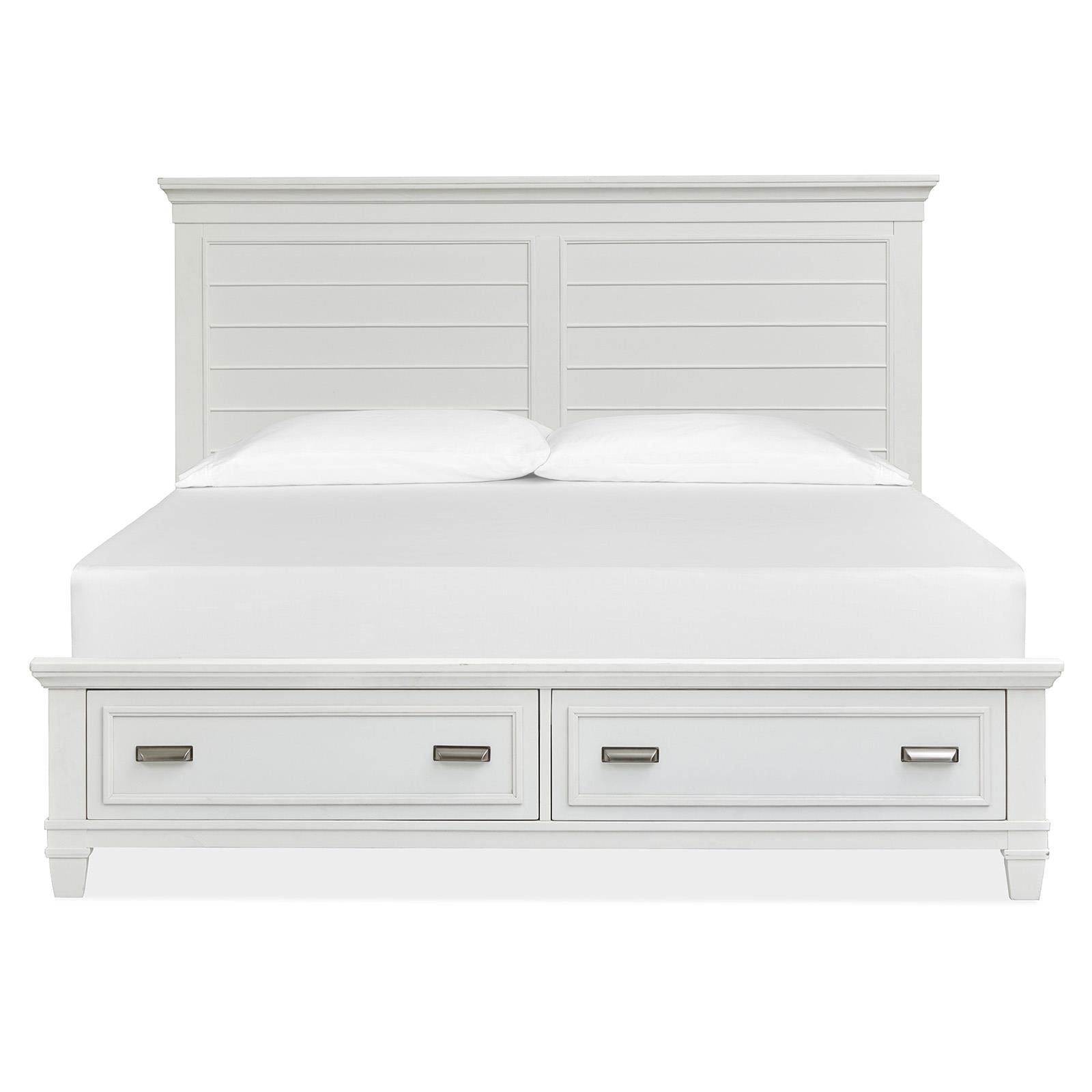 Magnussen Charleston B5611-55WH Queen Panel Storage Bed - White IMAGE 3
