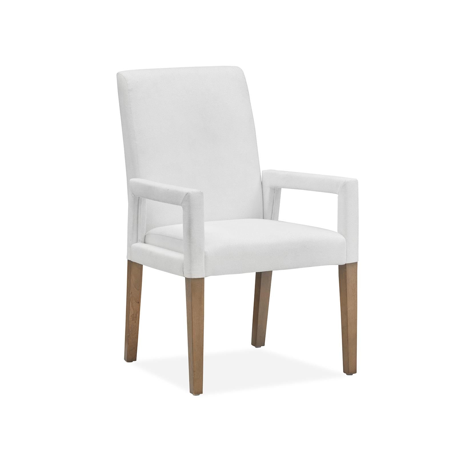 Magnussen Lindon D5570-73W Dining Arm Chair with White Upholstered Seat & Back IMAGE 1