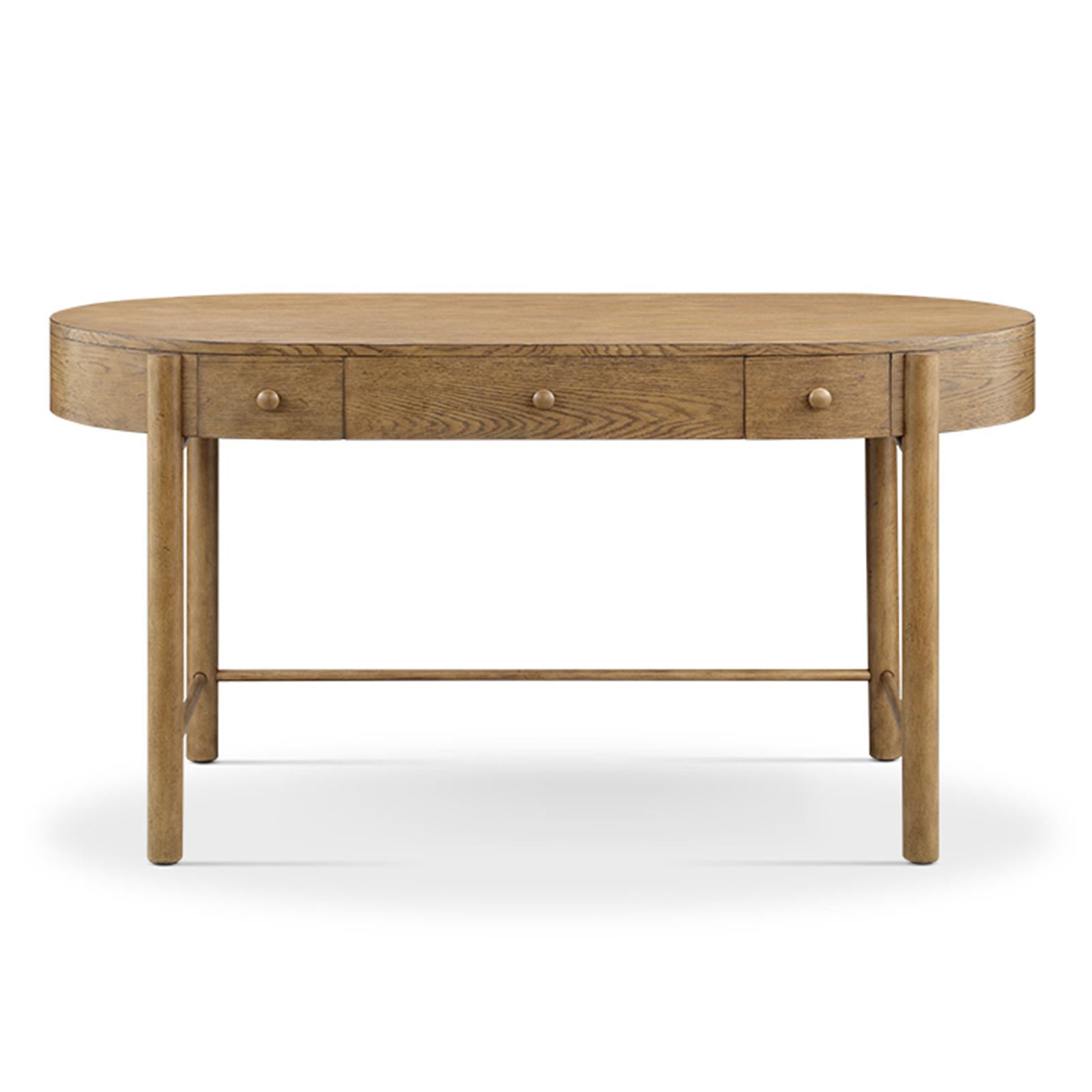 Magnussen Hadleigh Brown H5558-01 Oval Writing Desk IMAGE 3