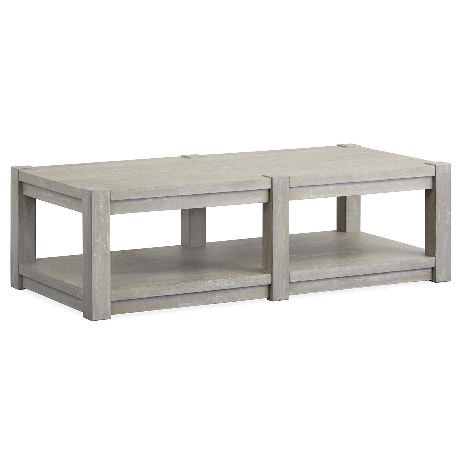 Magnussen Burgess T5701-42 Rectangular Shelf Cocktail Table with Casters IMAGE 1