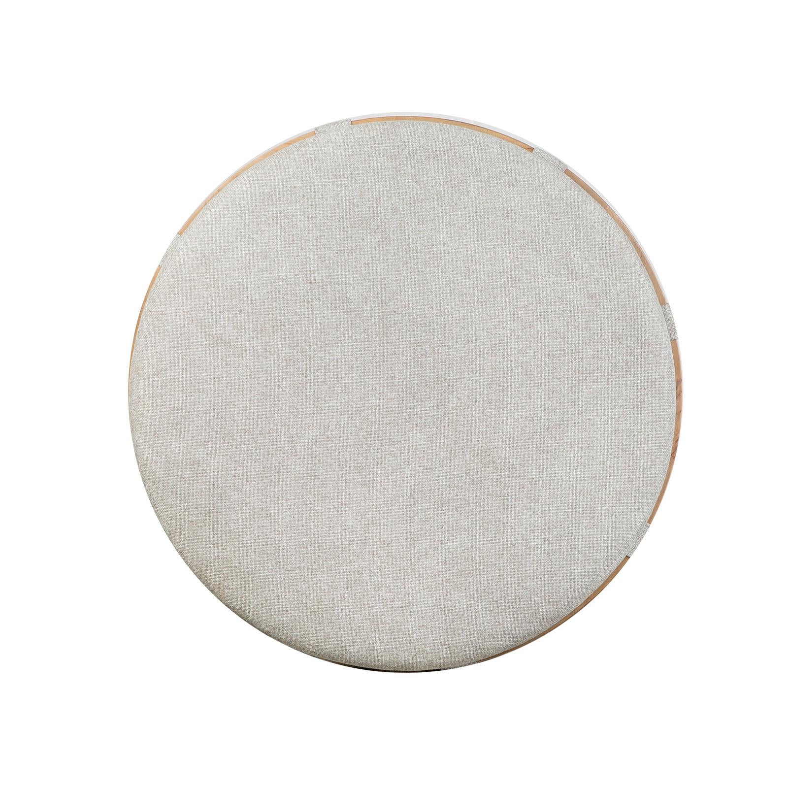 Magnussen Lindon T5570-45G Round Cocktail Table with Grey Upholstered Top Casters IMAGE 2